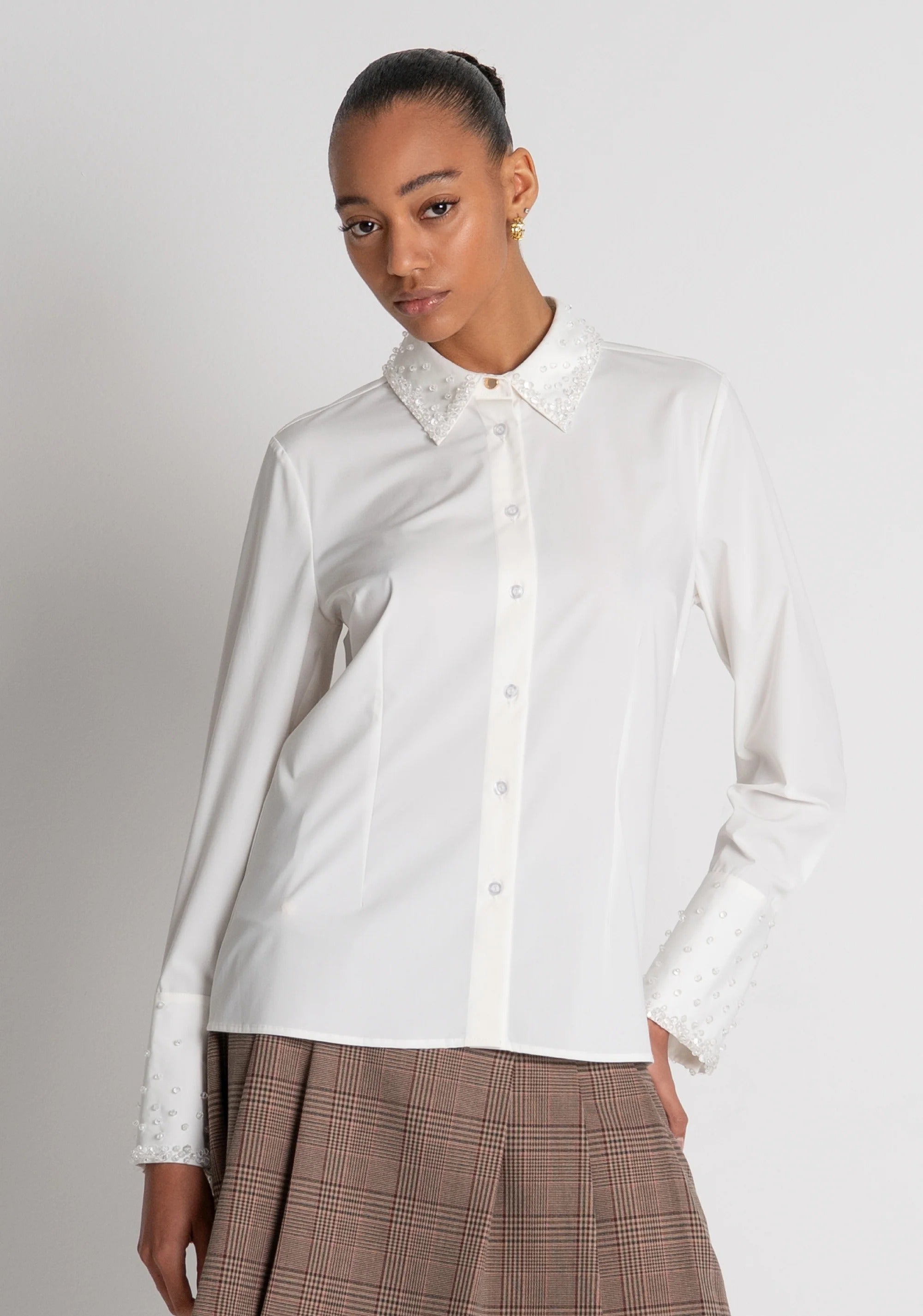 Fracomina Camicia slim con applicazioni luminose FR26WT6006W58401 108 FRACOMINA 