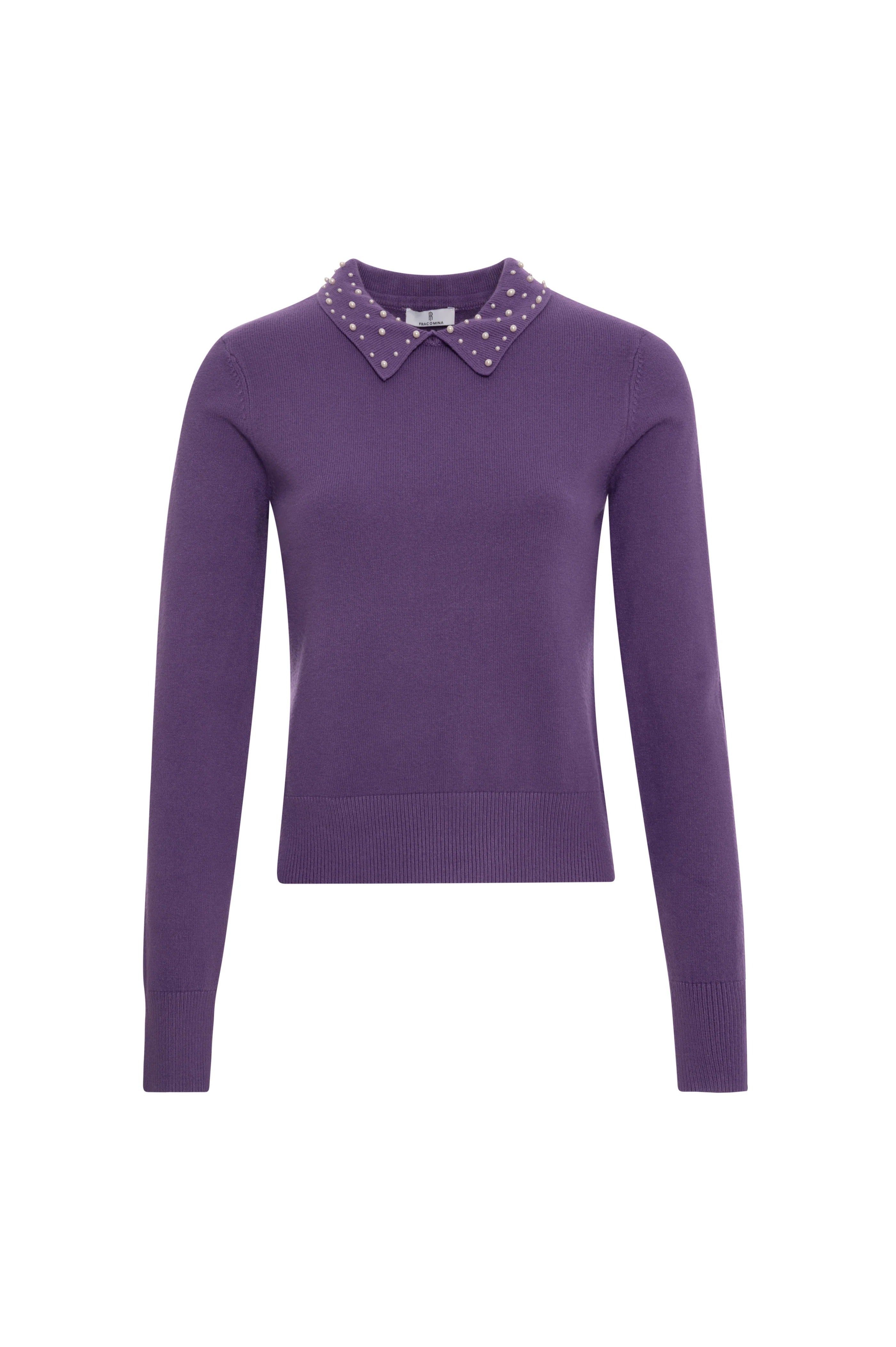 Fracomina Maglia slim con perle Glicine FR26WT7027K506R9 I01 FRACOMINA 