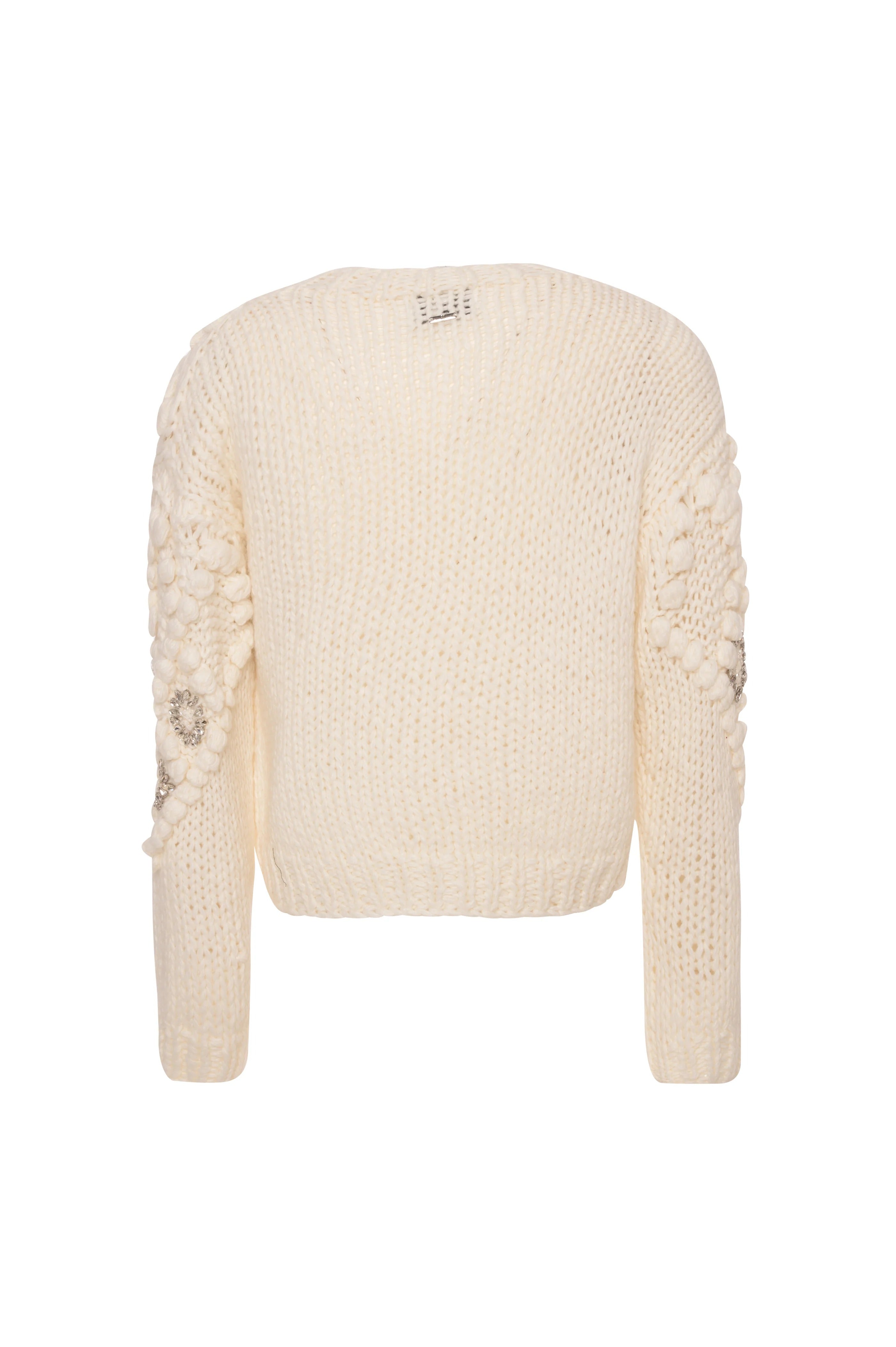 Fracomina Cardigan regular con punto 3D e applicazioni gioiello cream FR26WT8030K465R9 108 FRACOMINA 