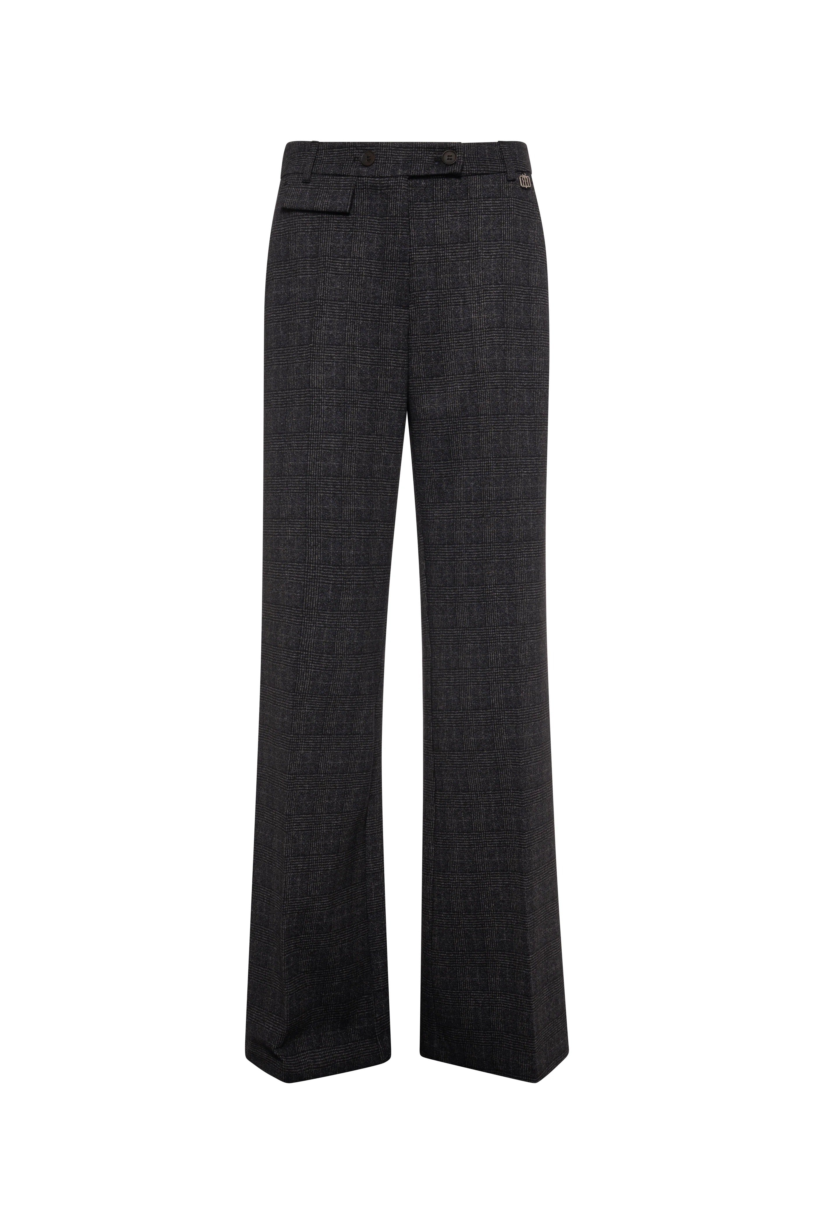 Fracomina Pantalone linea dritta in tessuto in fantasia Principe di Galles charcoal FR26WV2004W575O2 097 FRACOMINA 