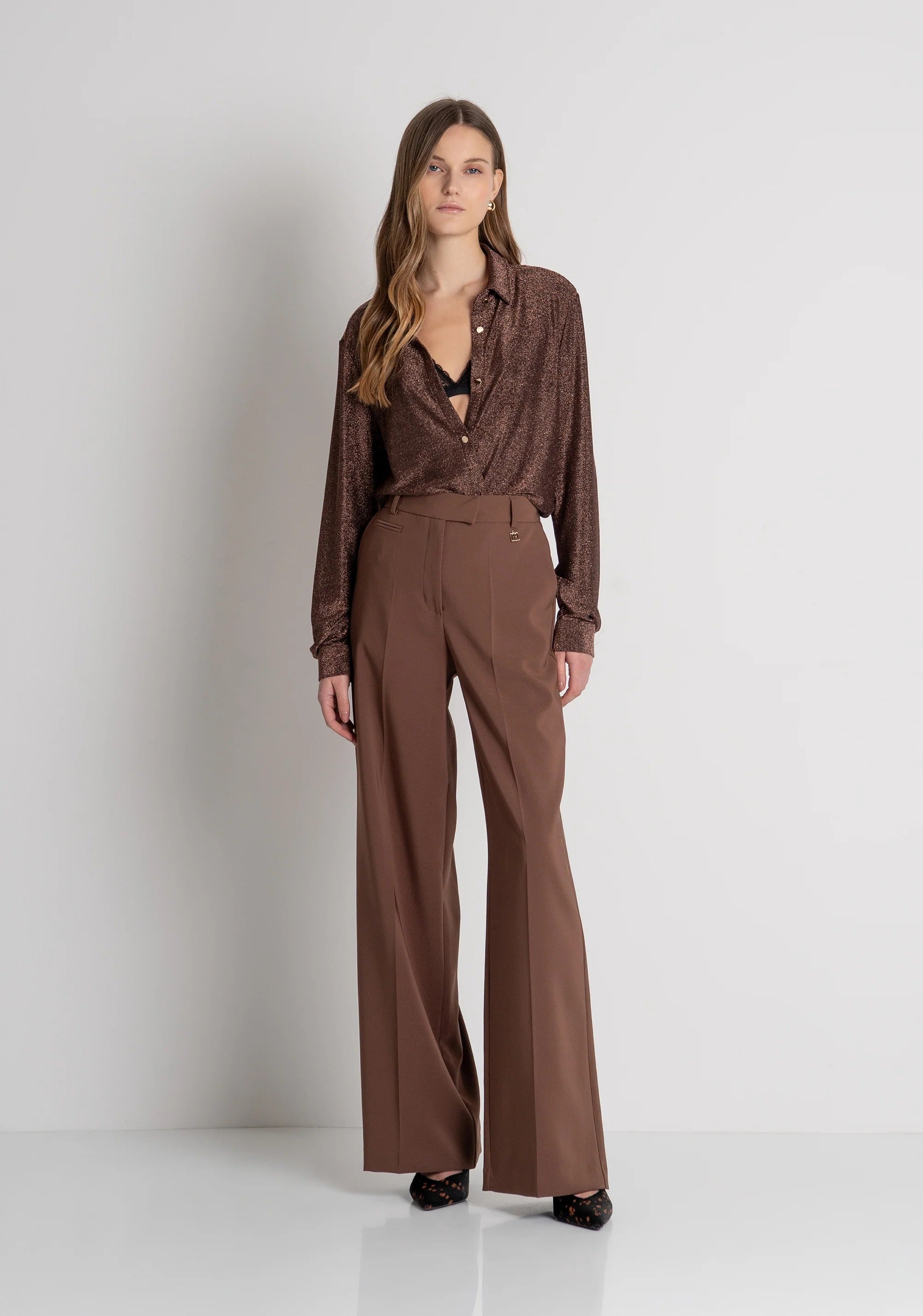 Fracomina Pantalone flare con vita regolare coffee FR26WV3002W42901 I49 FRACOMINA 