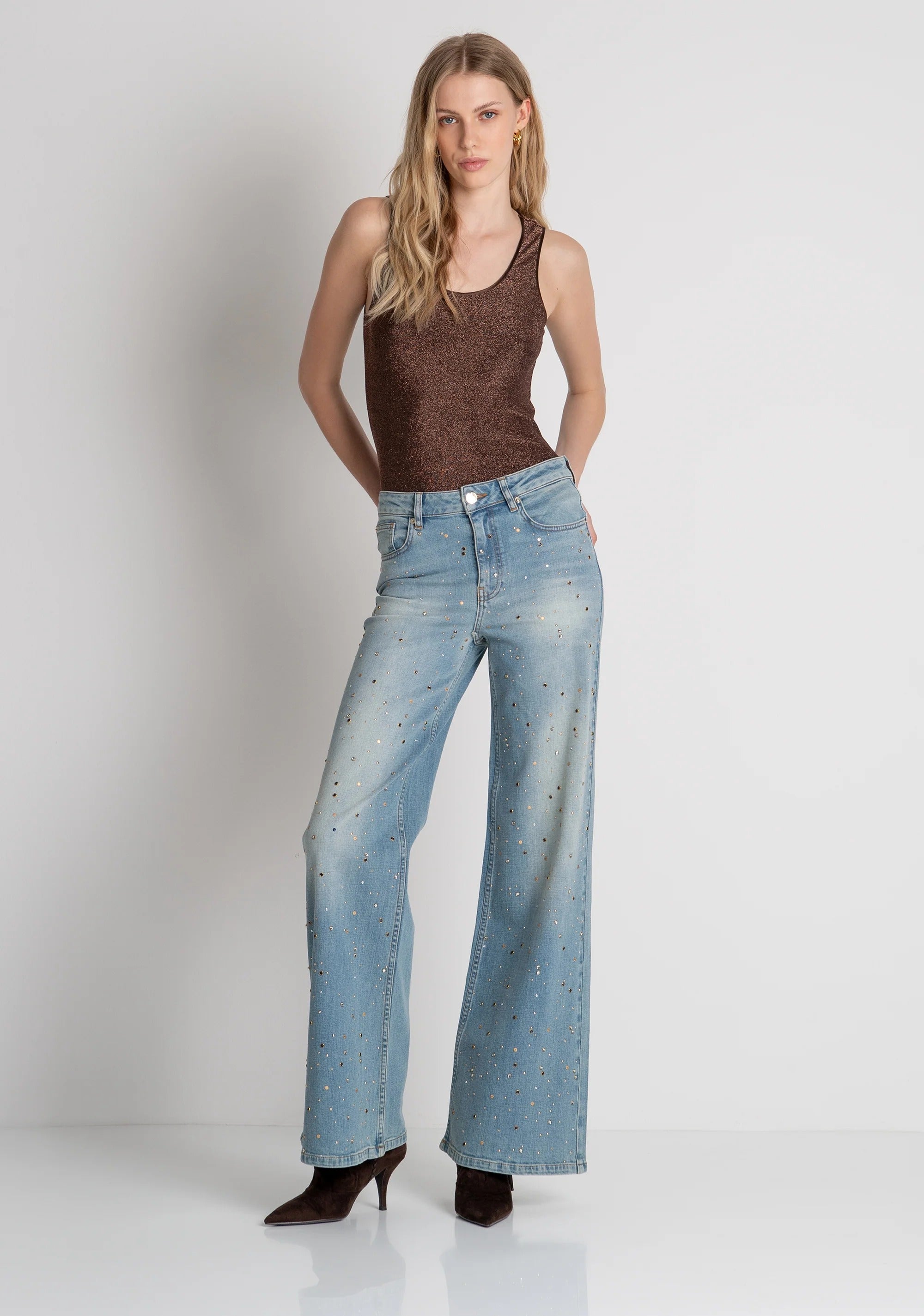 Fracomina Jeans flare in denim con lavaggio chiaro FR26WV3015D450R9 M59 FRACOMINA 