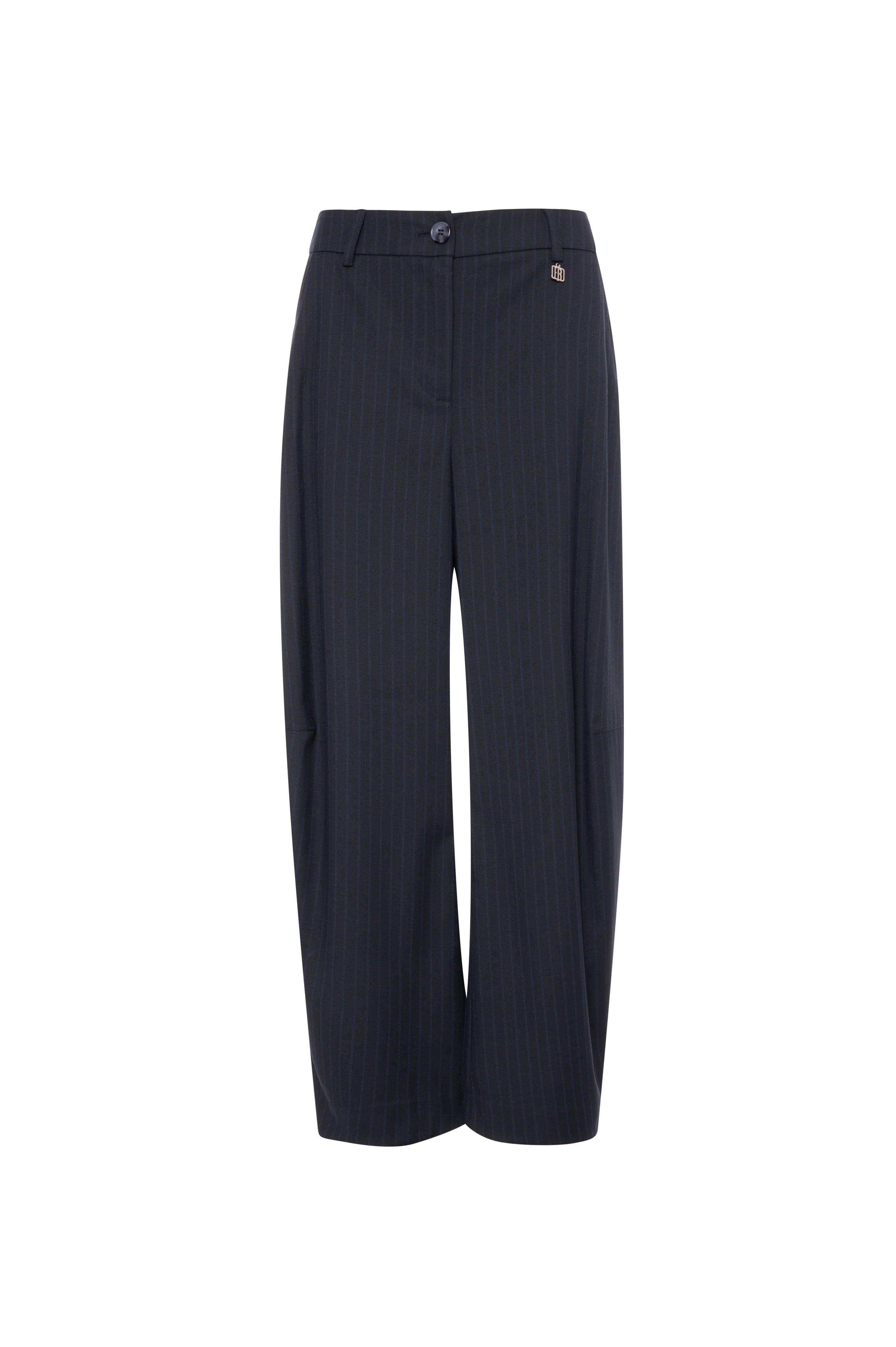 Fracomina Pantalone carrot balloon fit in tessuto gessato dark blue FR26WVD011W459D4 117 FRACOMINA 