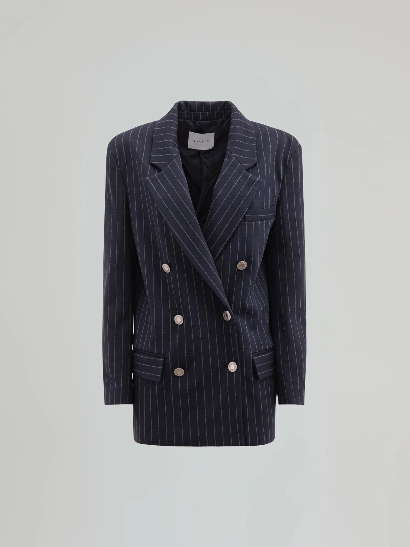 Gaelle Giacca gessata doppiopetto blu GAABW11113-TPV0001 BL07 GAELLE 