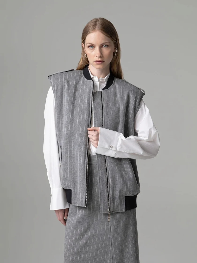 Gaelle Gilet over zippato grigio GAABW11120-TPV0001 GR00 GAELLE 