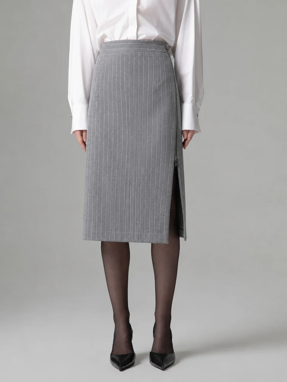 Gaelle Gonna a tubo con zip e spacco grigia GAABW11121-TPV0001 GR00 GAELLE 