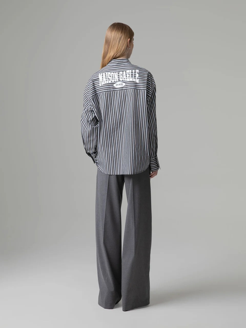 Gaelle Camicia regular con stampa logo grigia GAABW11262-TCP0003 NE160 GAELLE 