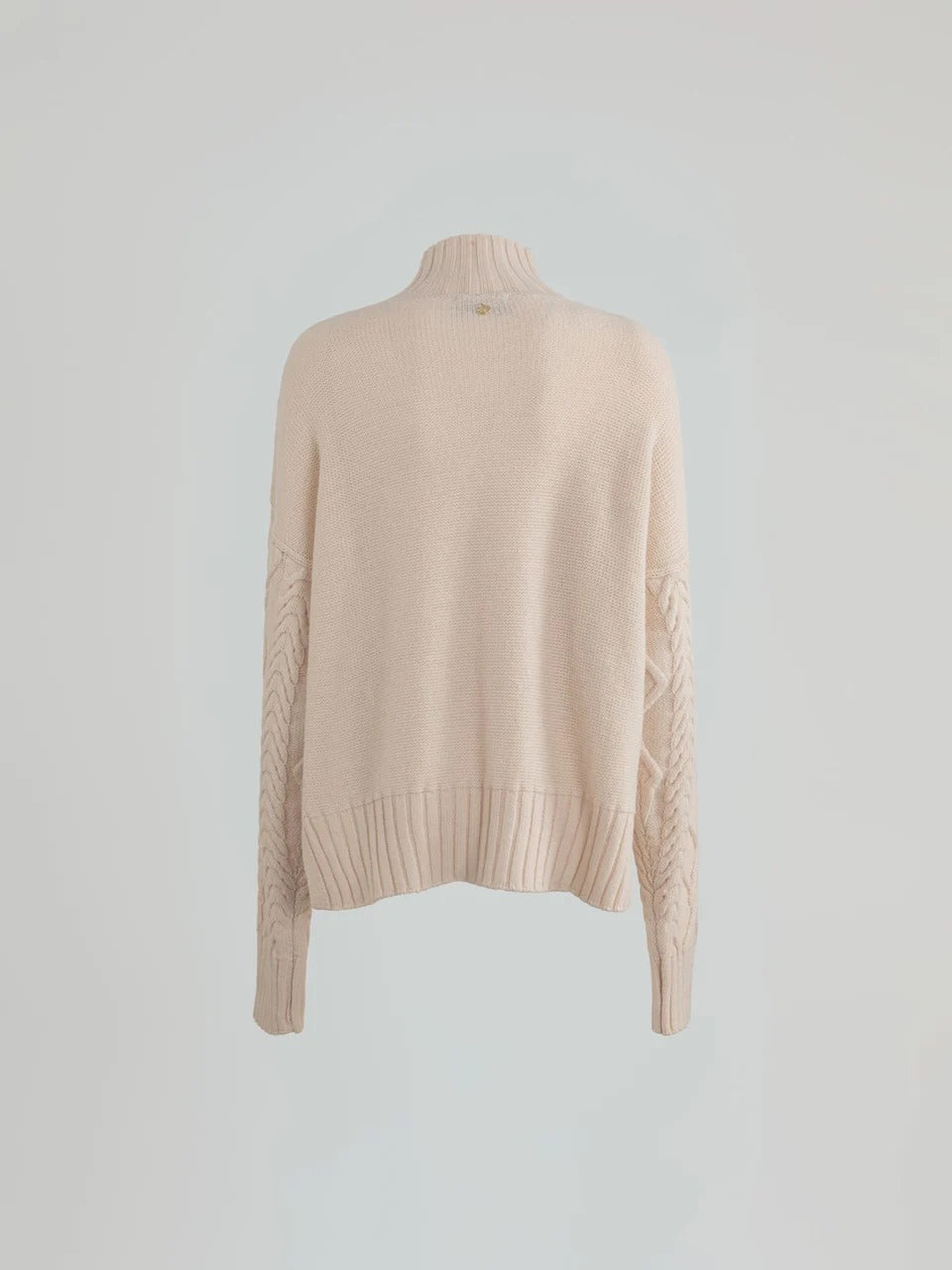 Gaelle Pullover con motivo a treccia e collo alto panna GAABW11430-FRW0001 BI21 GAELLE 