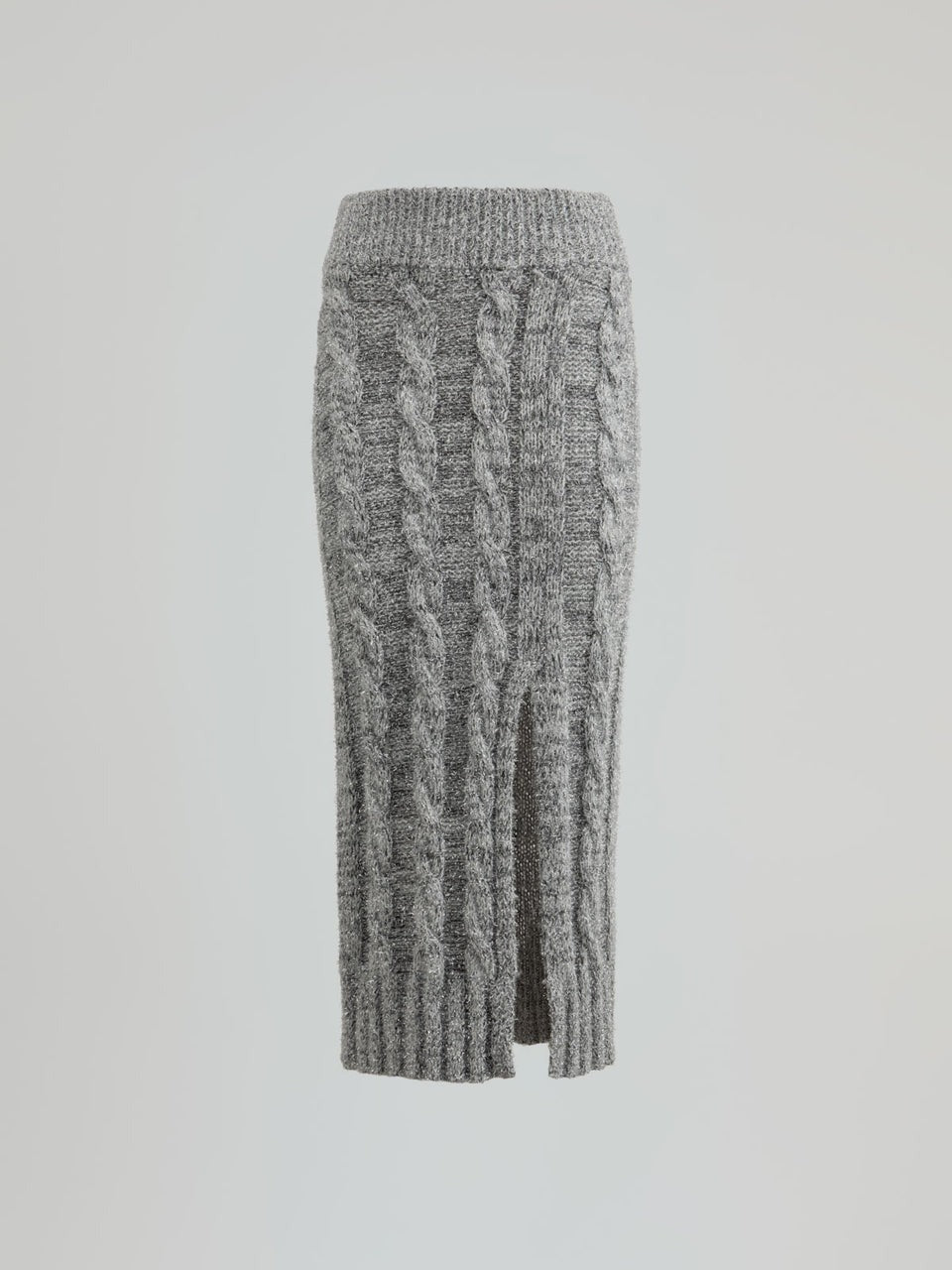 Gaelle Gonna lunga in maglieria con spacco sul davanti grigia GAABW11481-FRP0001 GR00 GAELLE 
