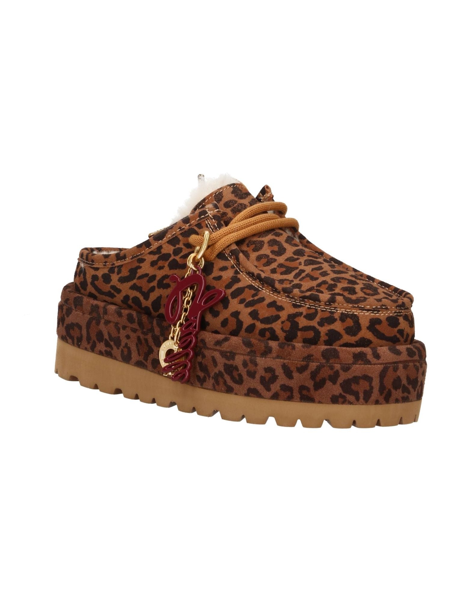 Eskimo boots sabot in suede con stampa animalier con charms GACAW01846-PLH0002 MA32 GAELLE 