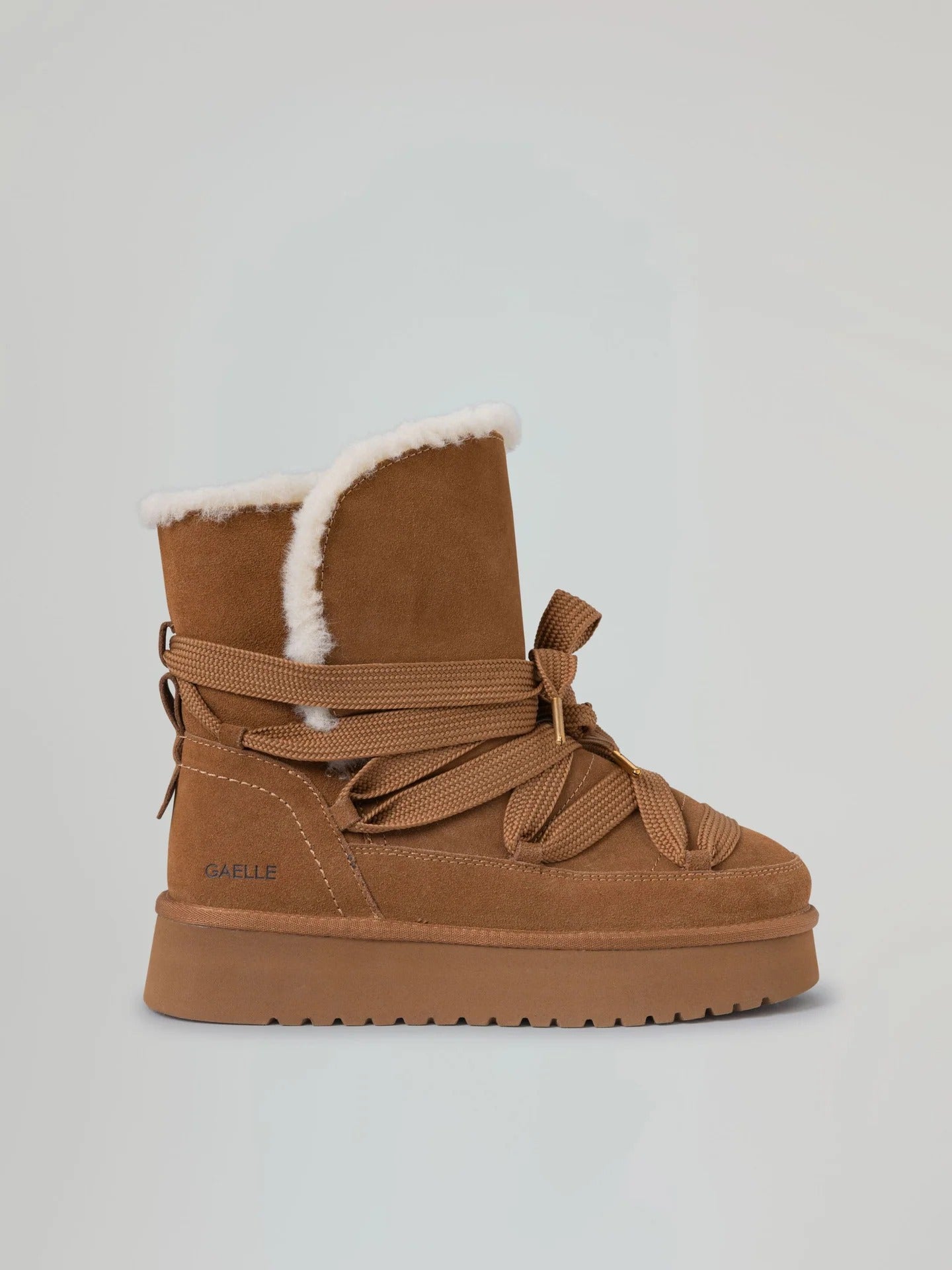 Eskimo boots allacciato in suede e eco fur cammello GACAW01847-PLH0002 CAMMELLO GAELLE 