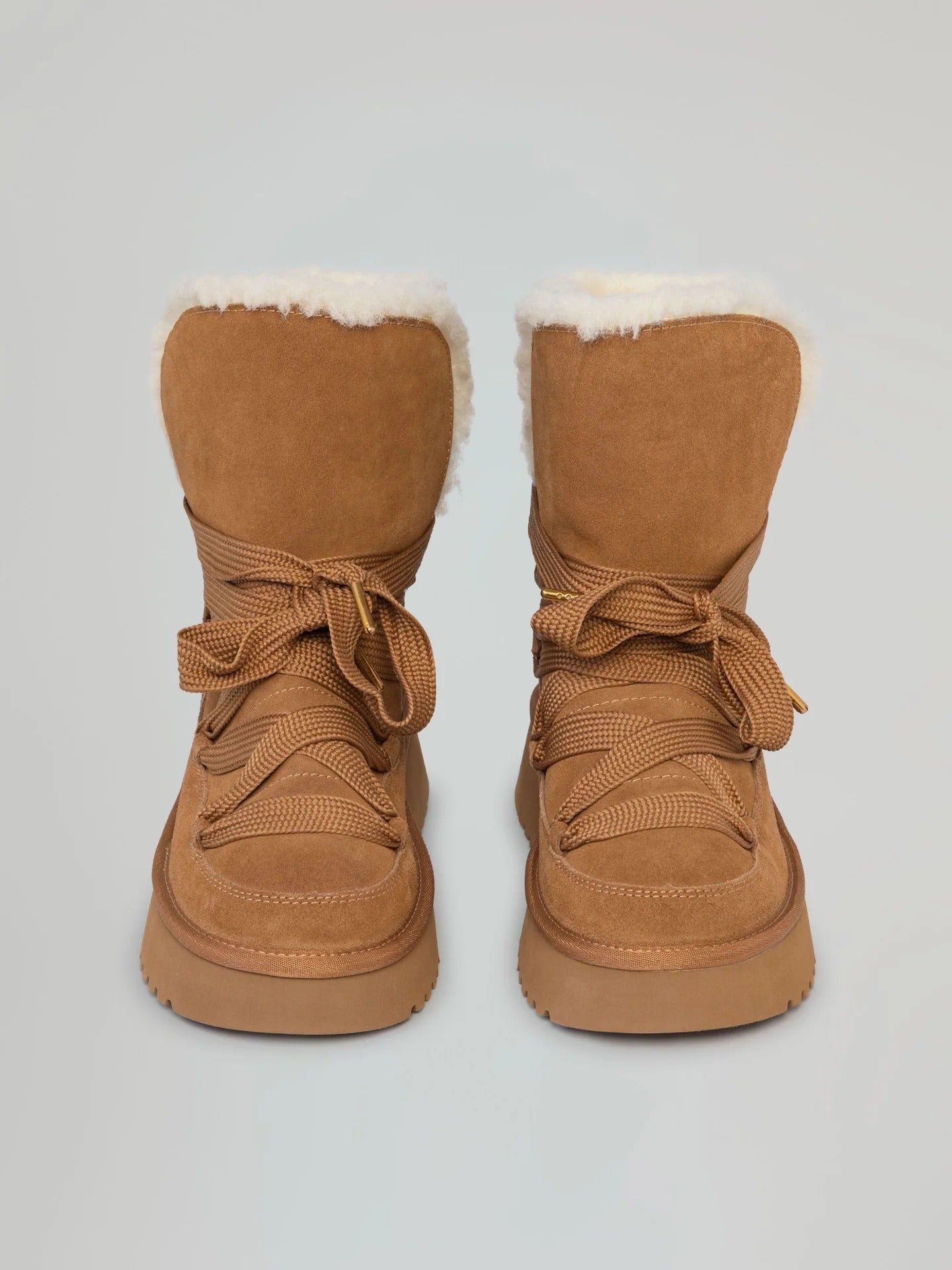 Eskimo boots allacciato in suede e eco fur cammello GACAW01847-PLH0002 CAMMELLO GAELLE 