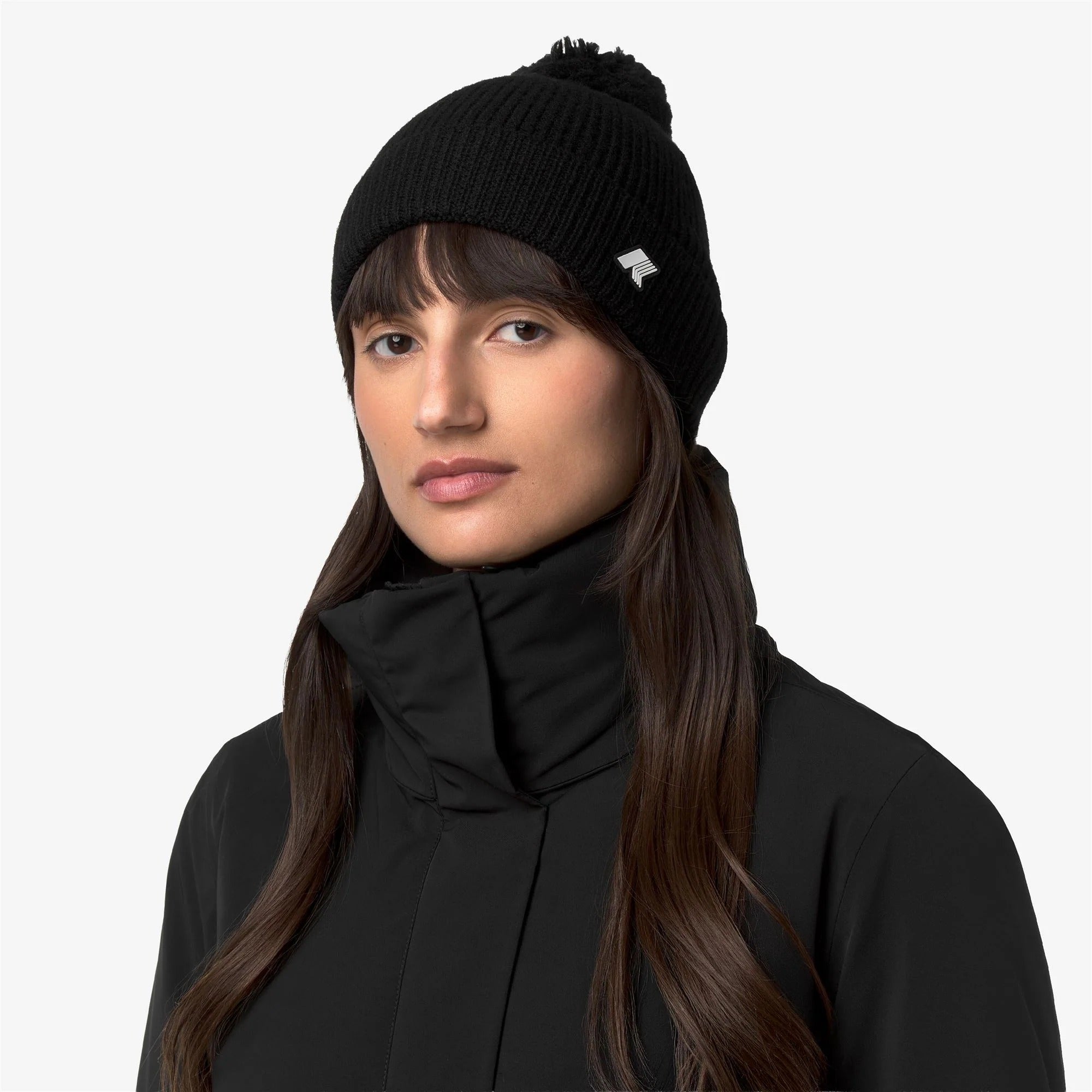 Cappello Vincienne Cardigan Stitch Wool Black pure K1151QW USY K-WAY 