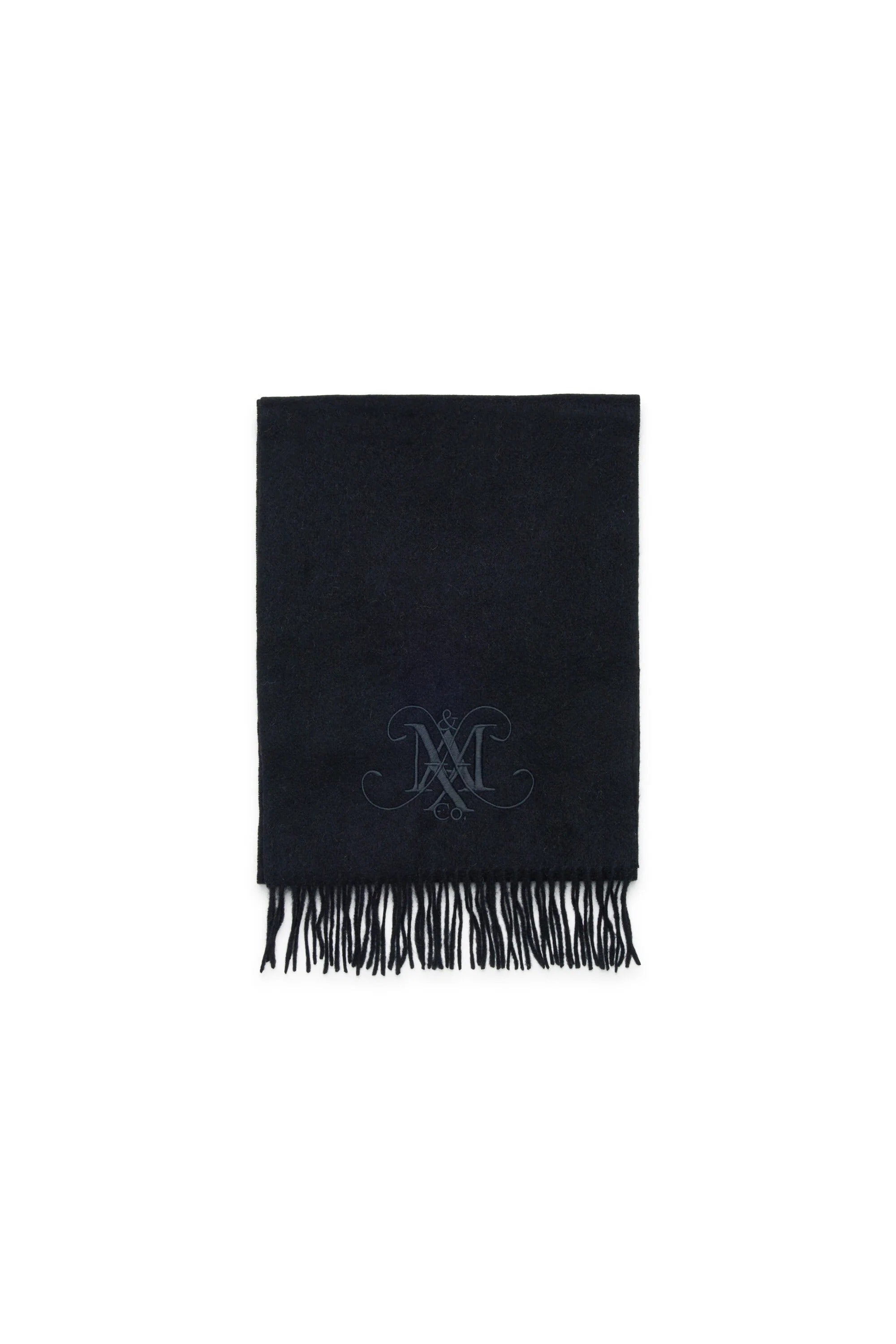 Sciarpa di lana con logo ricamato nera MX0246-MX00M MX900 MAX&CO KID 