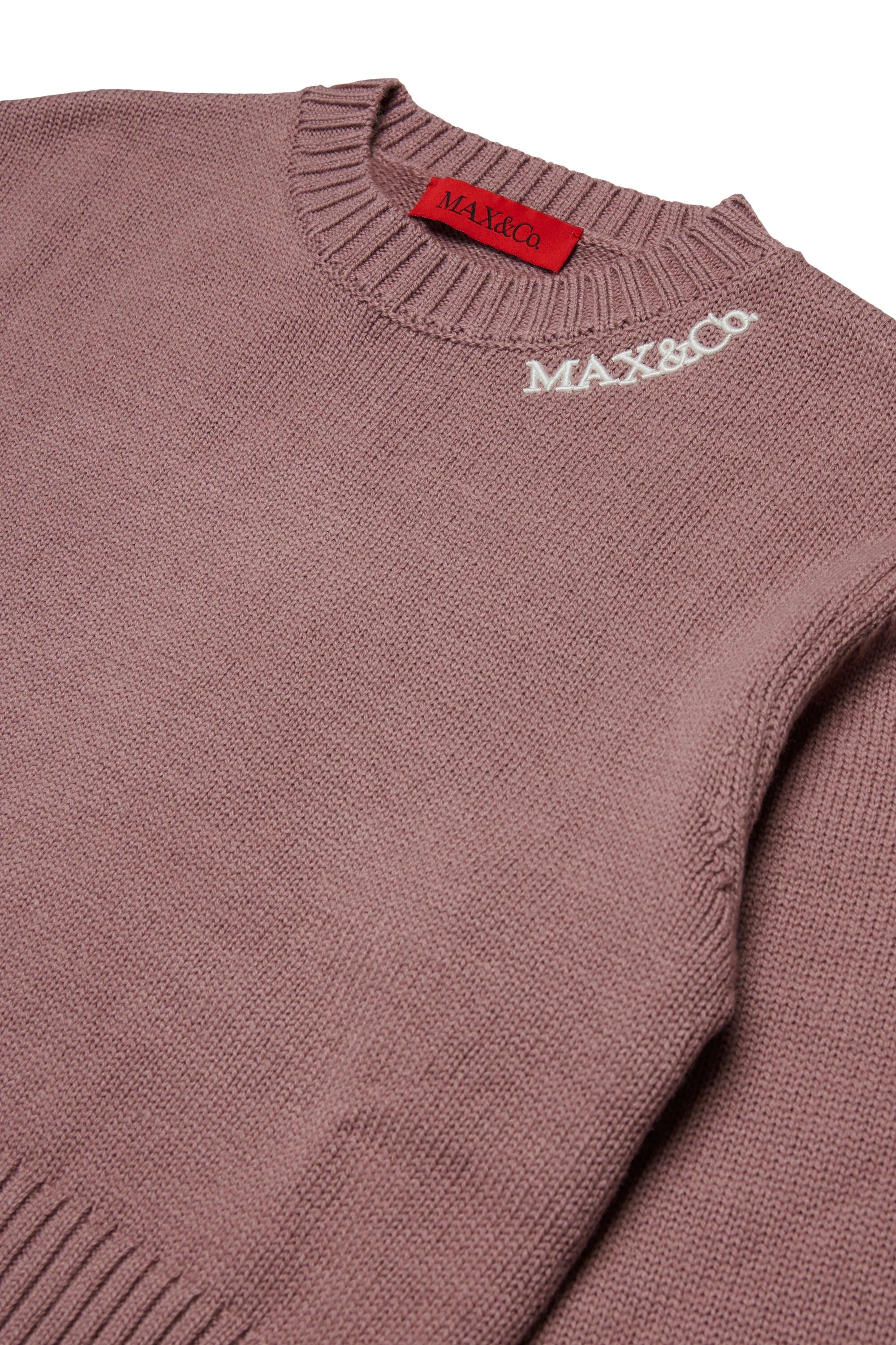 Pullover in misto lana con logo ricamato rosa MX0251-MX043 MX603 MAX&CO KID 