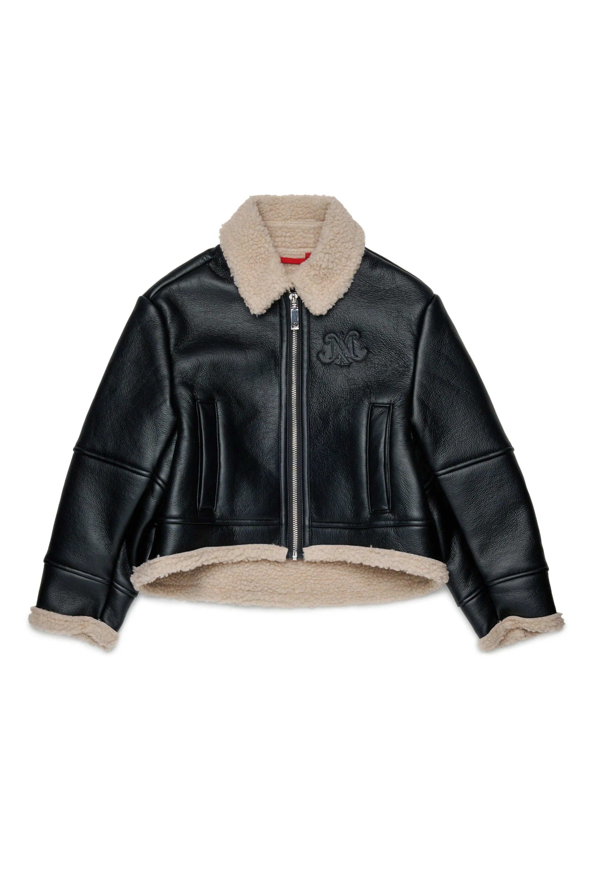 Giacca in montone con logo nera MX0372-MX01T MX900 MAX&CO KID 