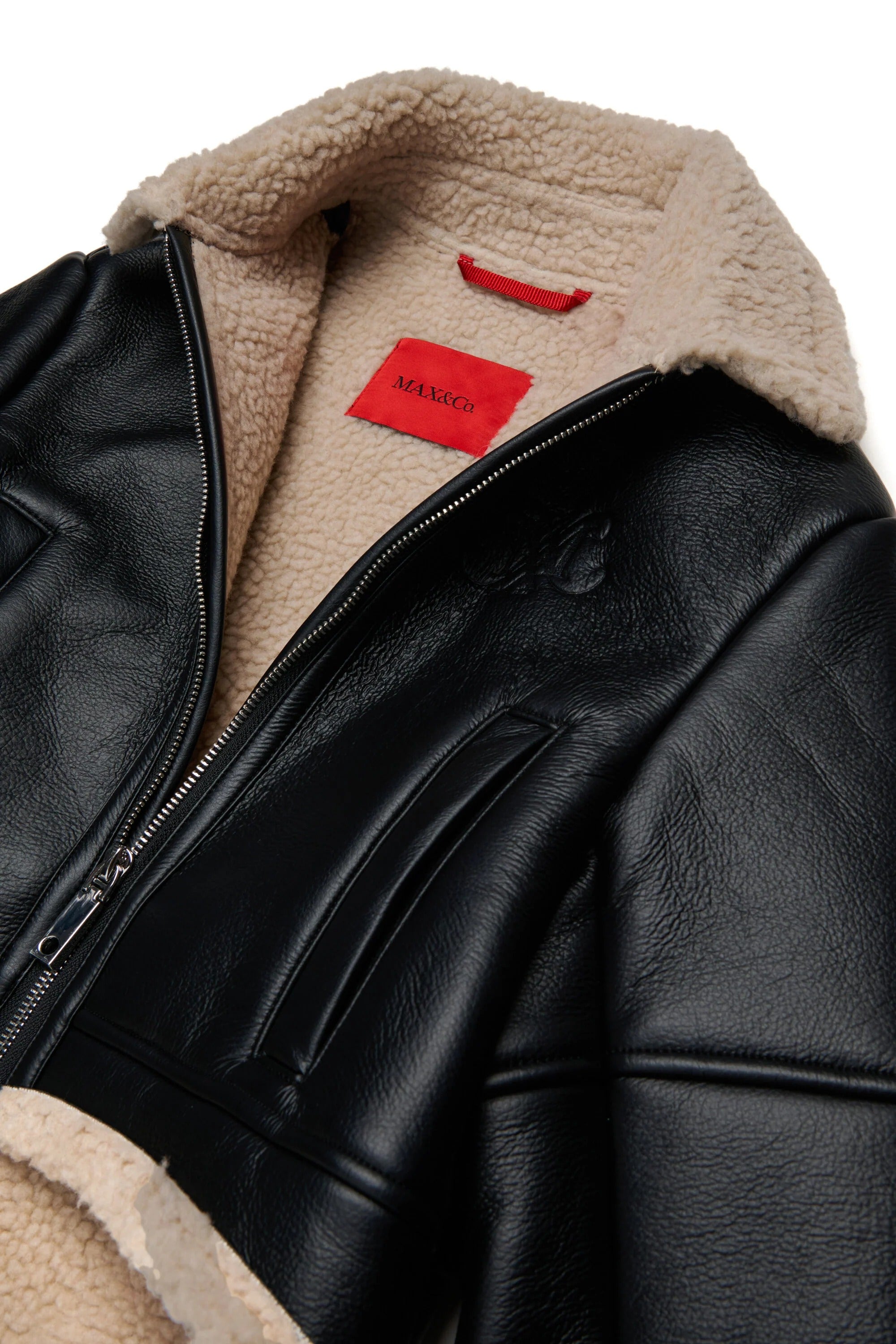 Giacca in montone con logo nera MX0372-MX01T MX900 MAX&CO KID 