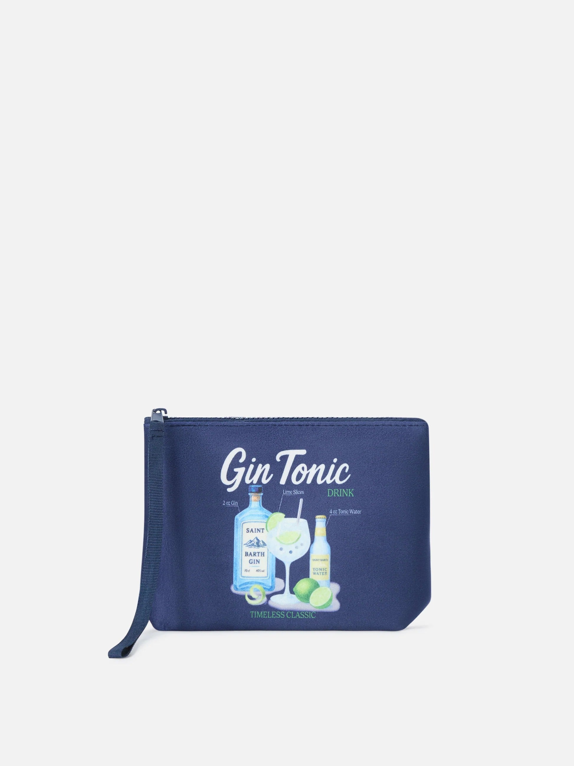 Pochette Aline blu navy con stampa Gin Tonic ALI0002 03210M MC2 SAINT BARTH 