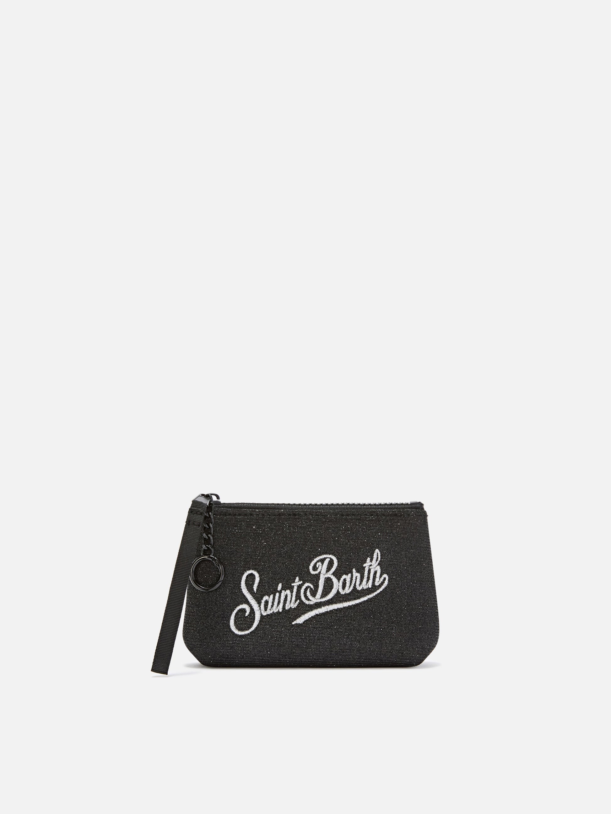 Pochette Mini Aline nera in lurex con ricamo logo ALMI007 00315M MC2 SAINT BARTH 