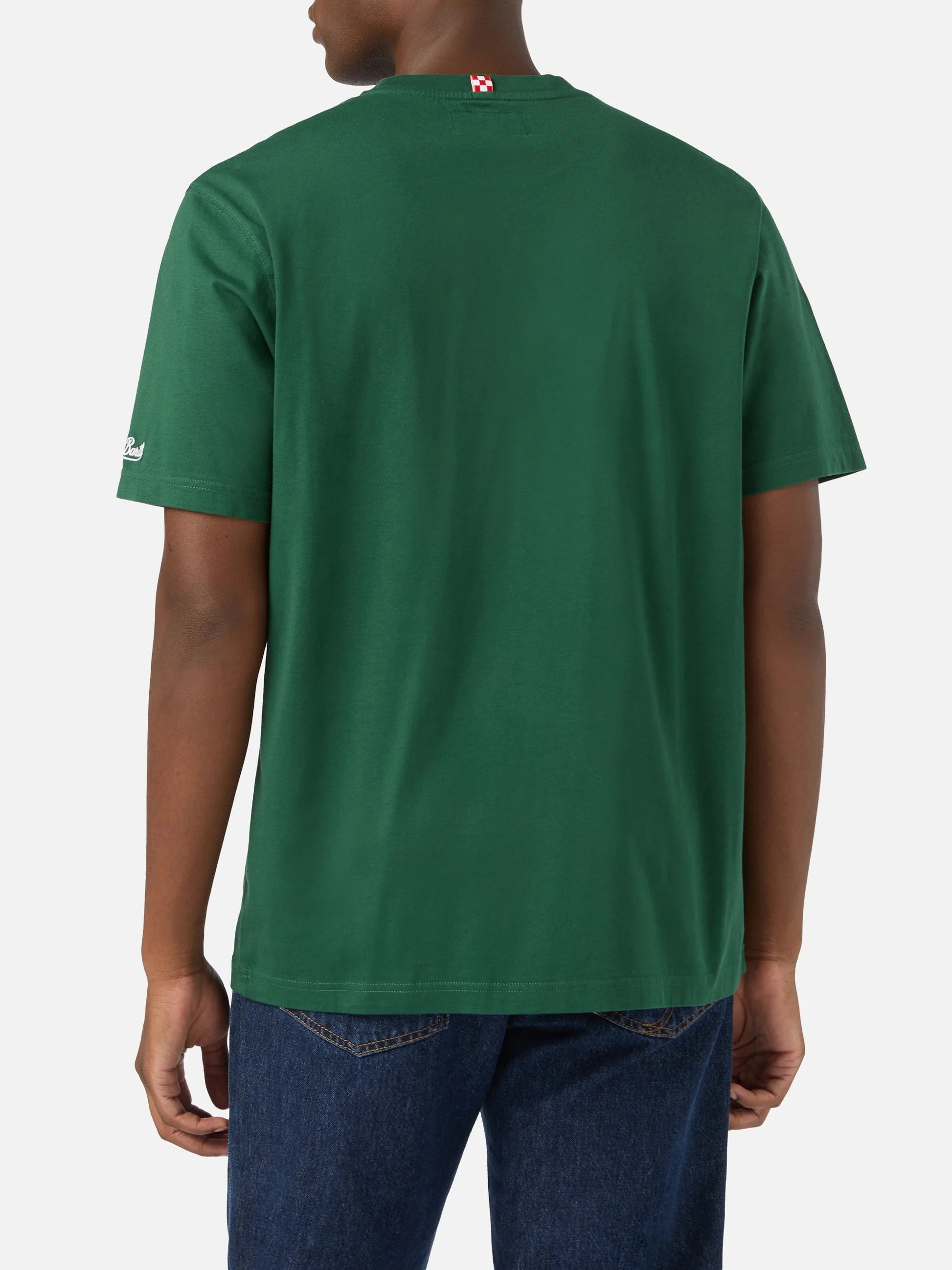 T-shirt Arnott verde in cotone con ricamo Invecchio Bene ARN0001 03582M MC2 SAINT BARTH 