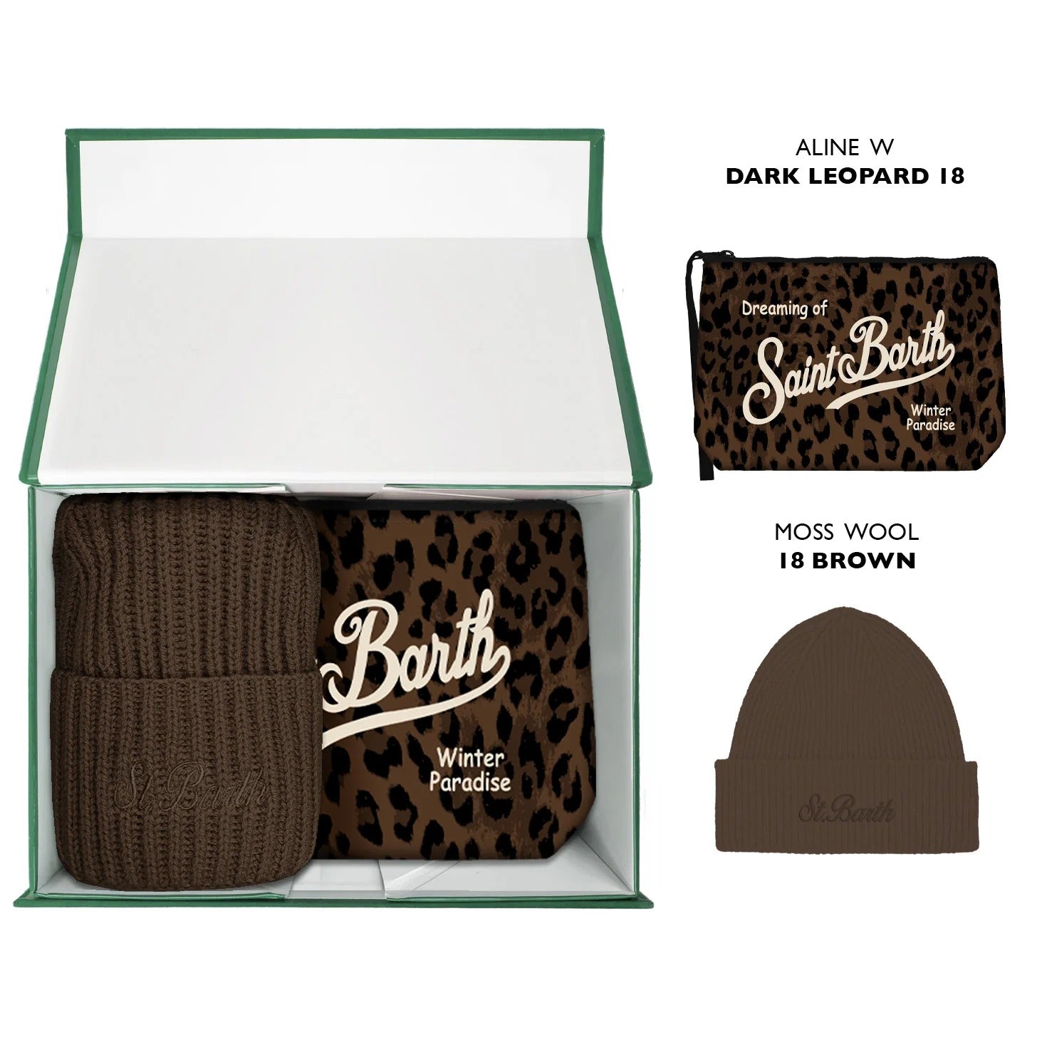 Set pochette e cappello dark leopard BOX0049 00019M MC2 SAINT BARTH 