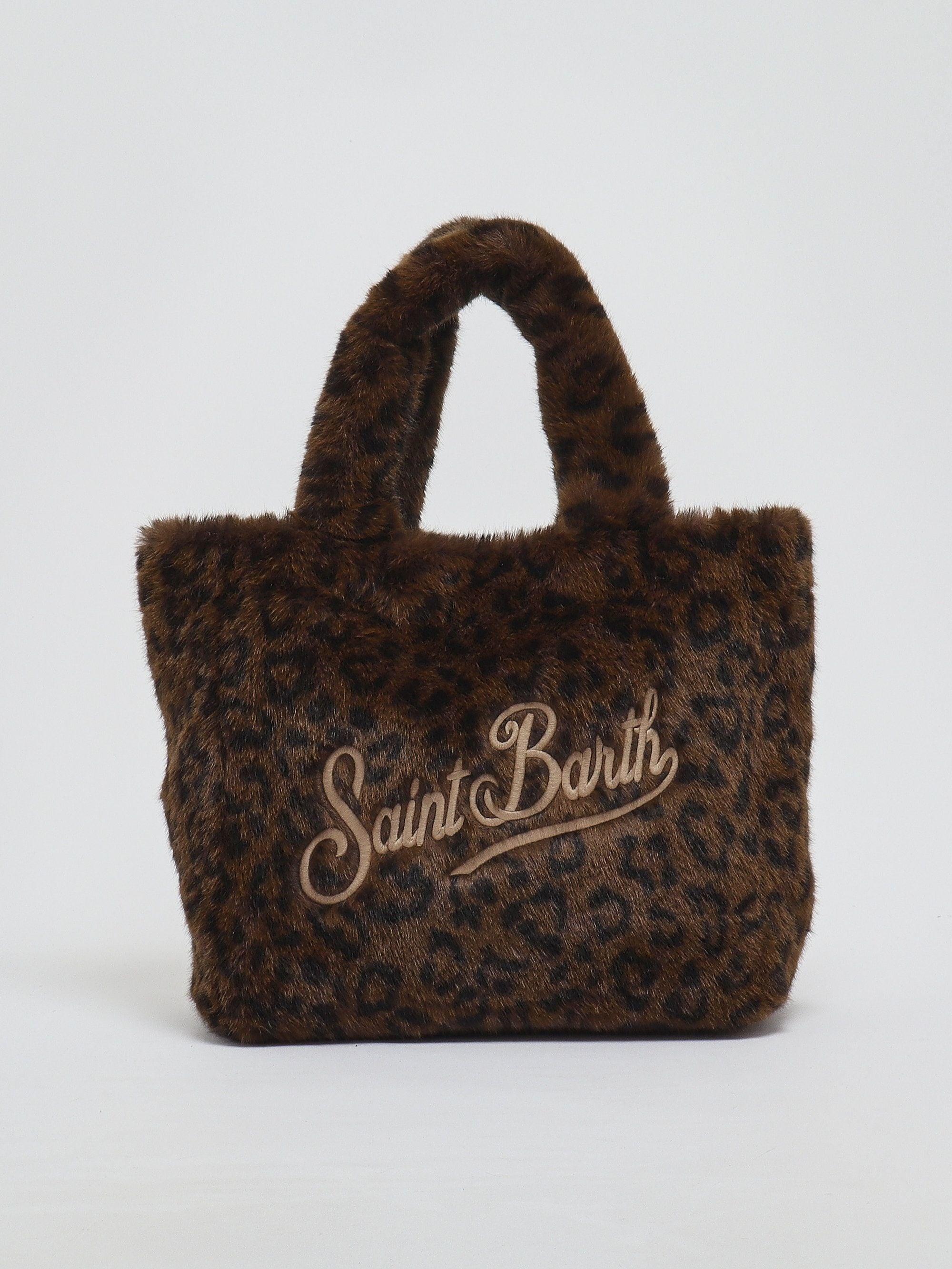 Borsa Colette dark leopard effetto pelliccia con ricamo logo COL0033 00212M MC2 SAINT BARTH 