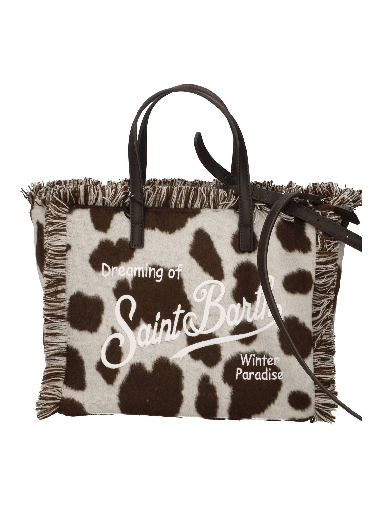 Borsa a mano Colette Felt con stampa mucca COL0046 00194M MC2 SAINT BARTH 
