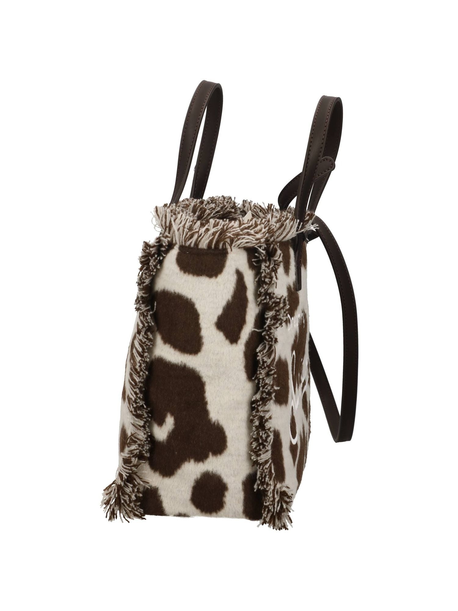 Borsa a mano Colette Felt con stampa mucca COL0046 00194M MC2 SAINT BARTH 