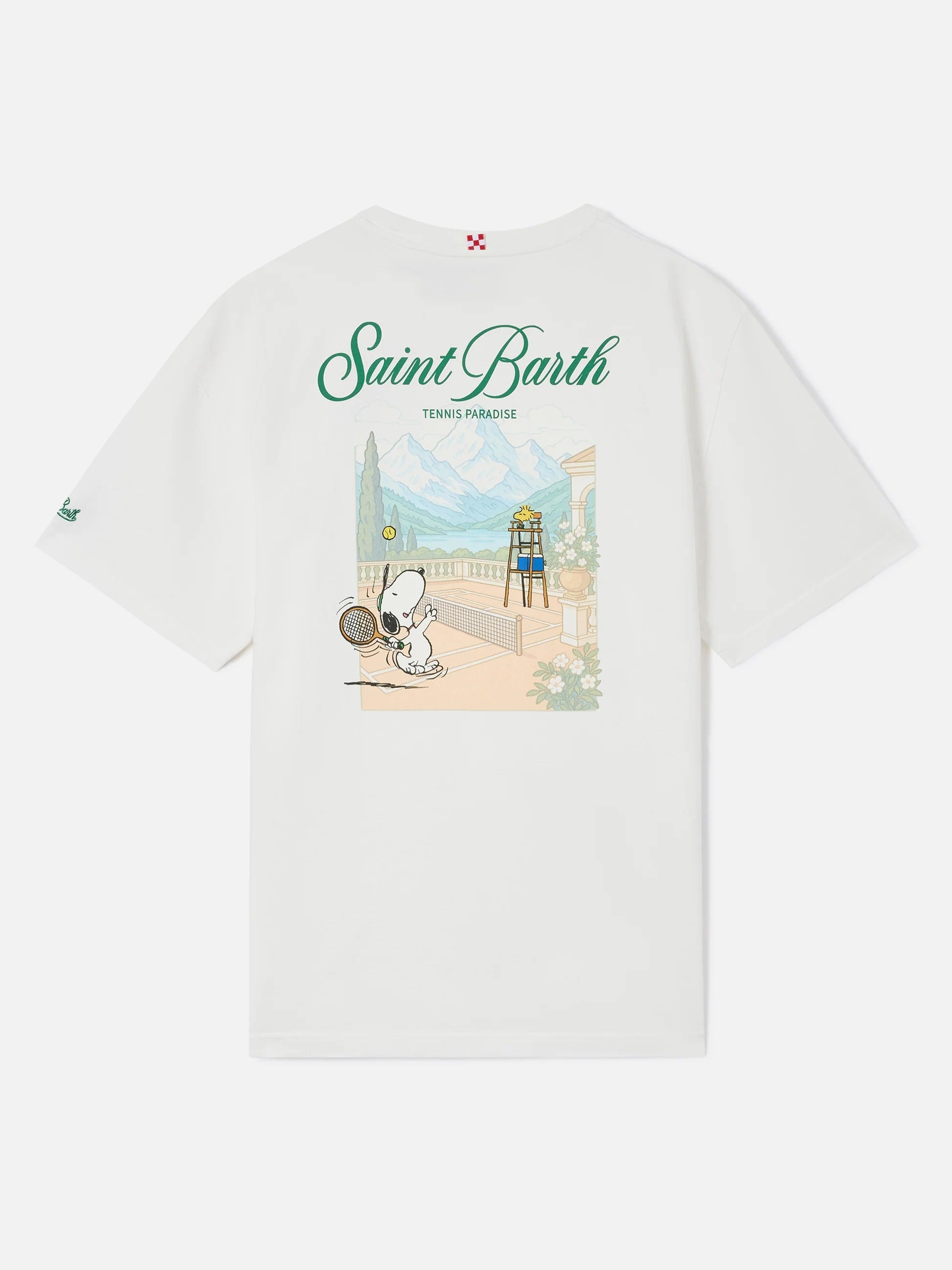 T-shirt Delmar oversize bianca in cotone con stampa Snoopy sul retro | Special edition DLR0001 01648M MC2 SAINT BARTH 