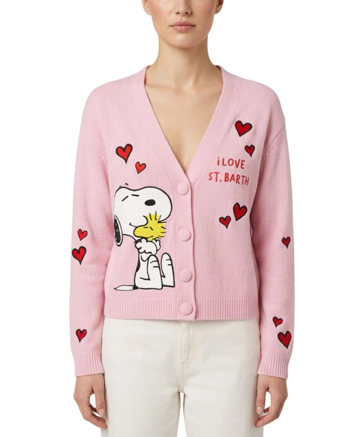 Cardigan Donna in Lana con Snoopy di MC2 Saint Barth DNN0003 01889M MC2 SAINT BARTH 