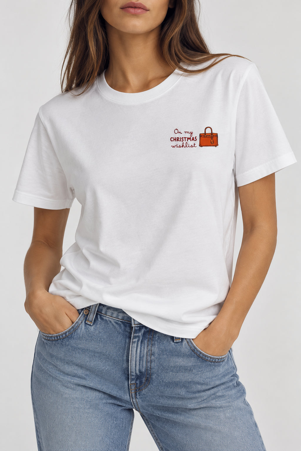 T-shirt Donna Saint Barth EMILIE_W-03839M Christmas wishlist bag 10 emb<BR/> EMI0002 03809M MC2 SAINT BARTH 