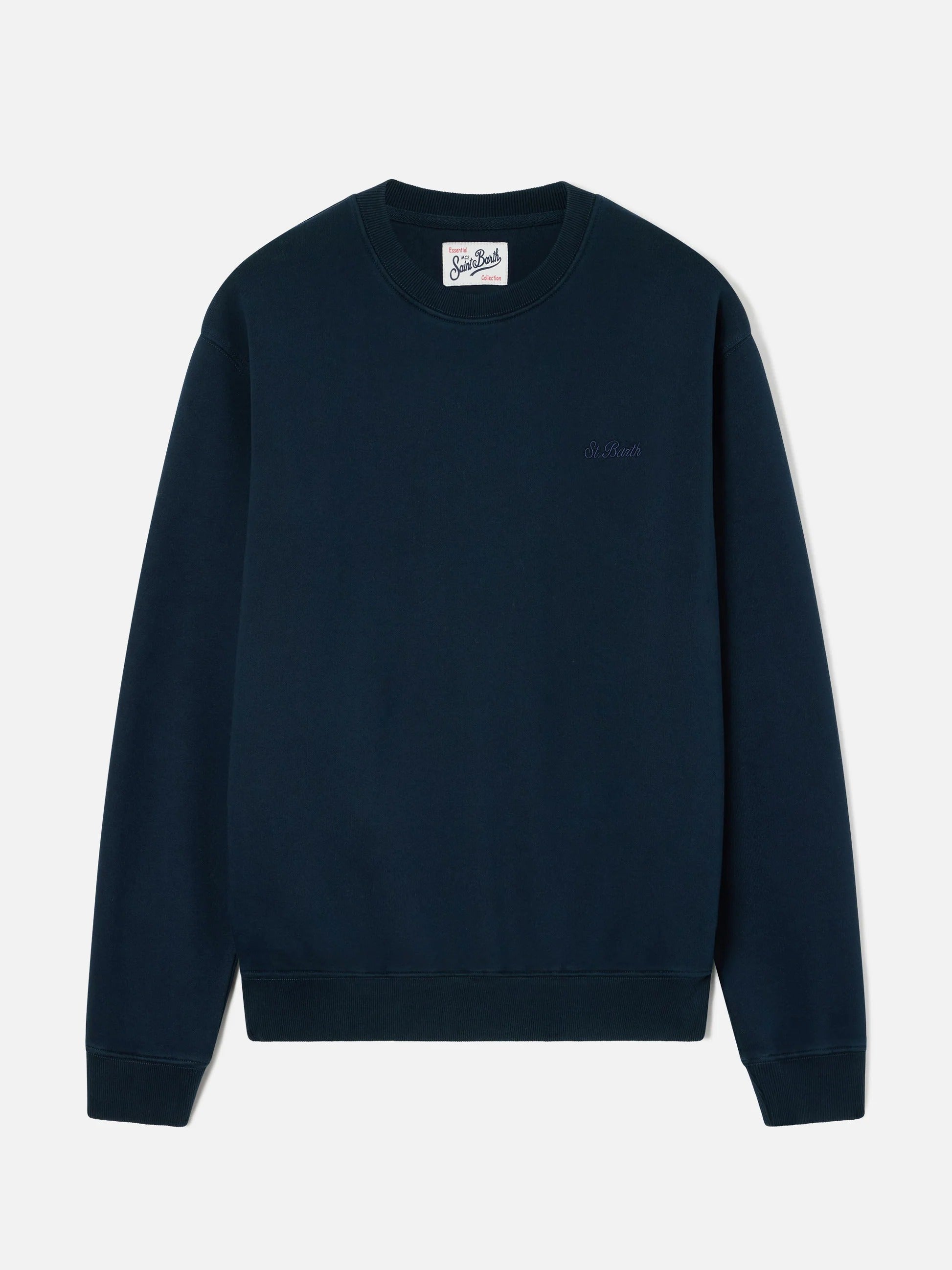 Felpa Fourseason blu navy in cotone con ricamo logo FSN0001 00753M MC2 SAINT BARTH 