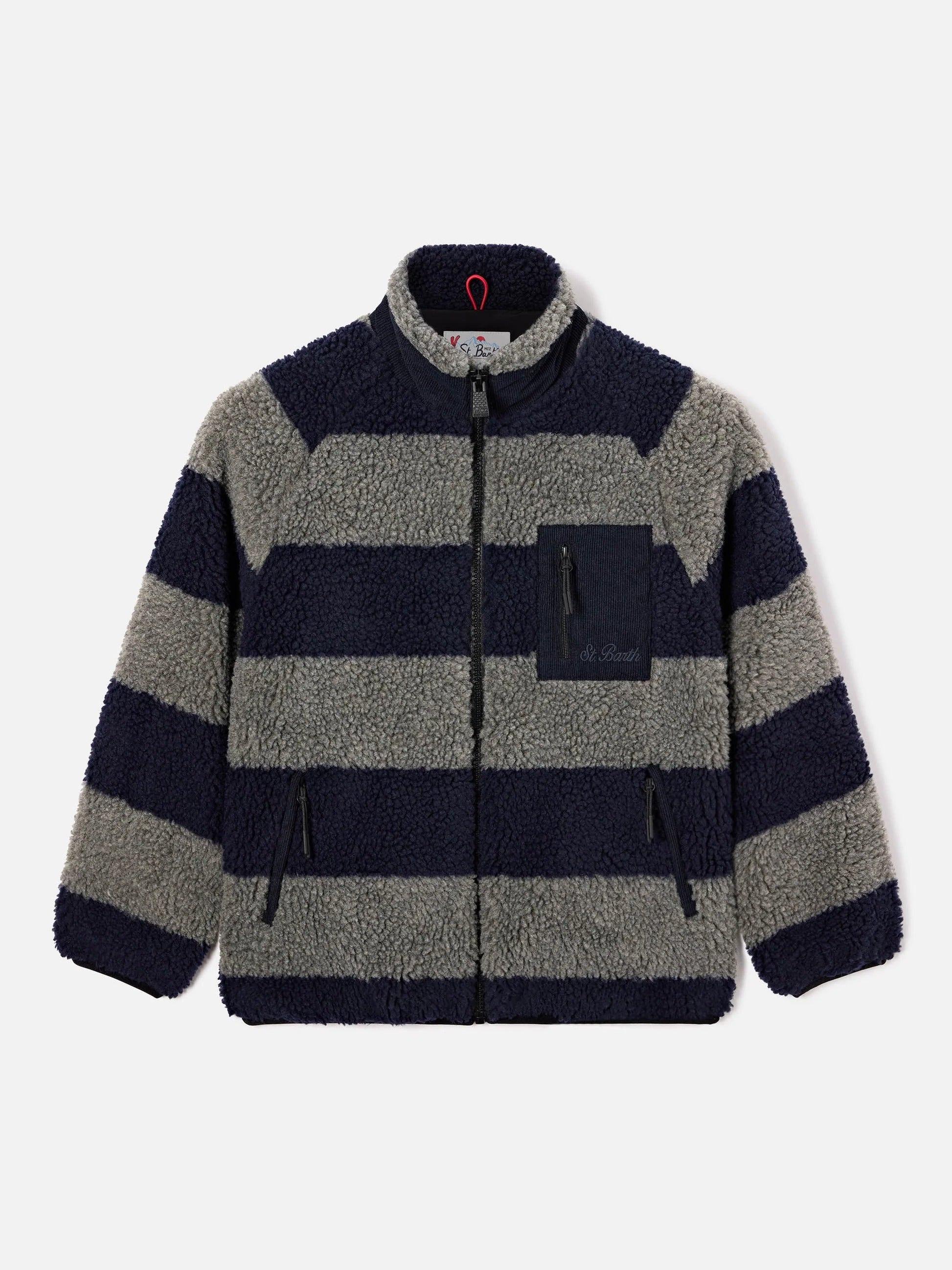 Giacca Keystone grigia in tessuto teddy con intarsio Snoopy sul retro | Special edition KEY0005 00203M MC2 SAINT BARTH 