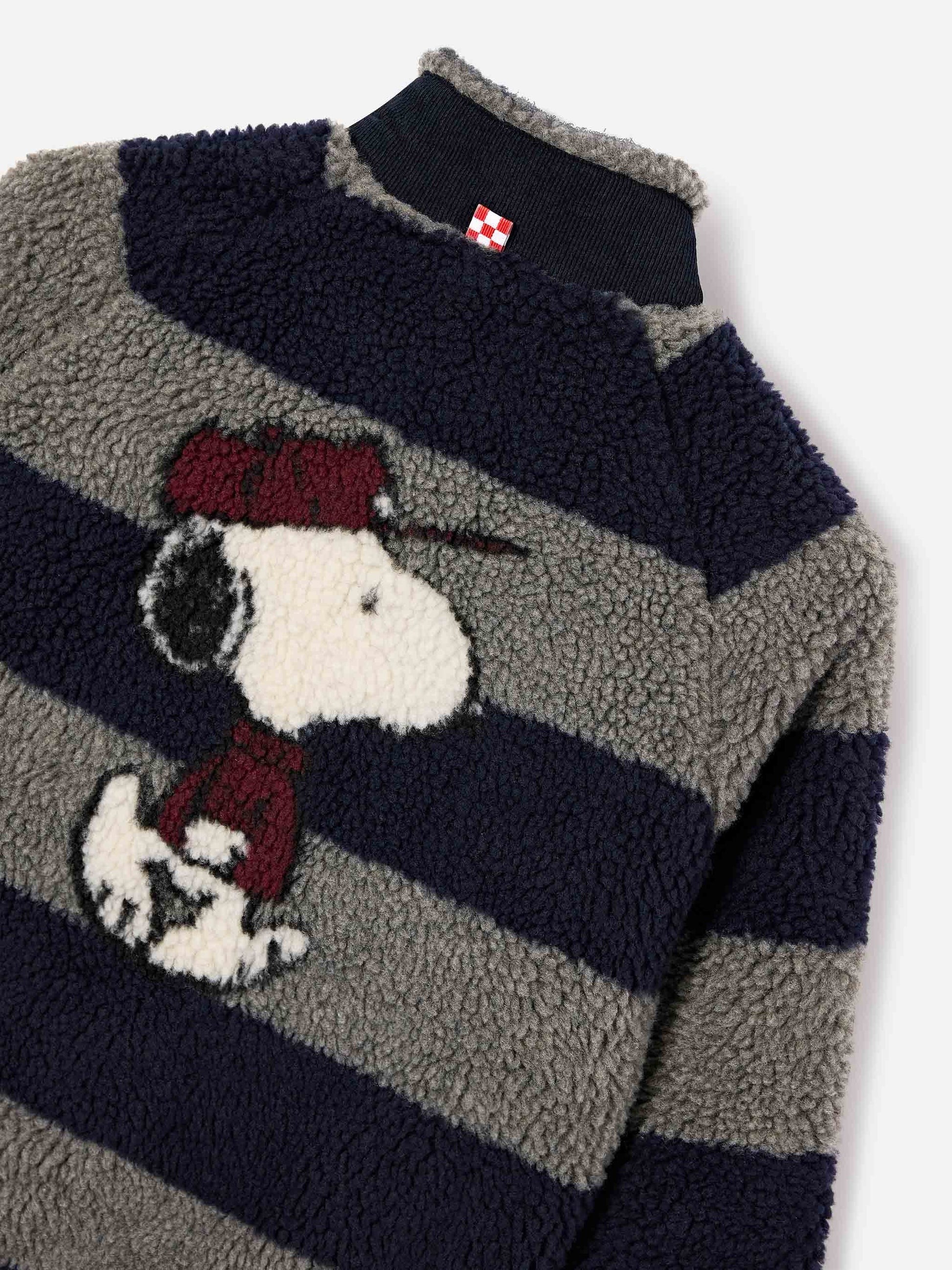 Giacca Keystone grigia in tessuto teddy con intarsio Snoopy sul retro | Special edition KEY0005 00203M MC2 SAINT BARTH 
