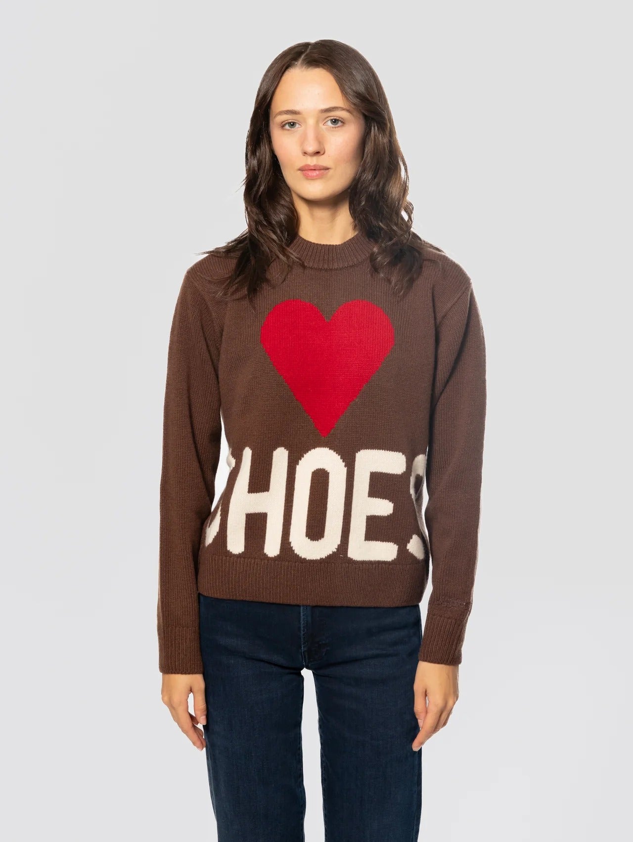 Maglione kyla  con Cuore e Scritta Shoes Marrone KYLA002 00399M MC2 SAINT BARTH 