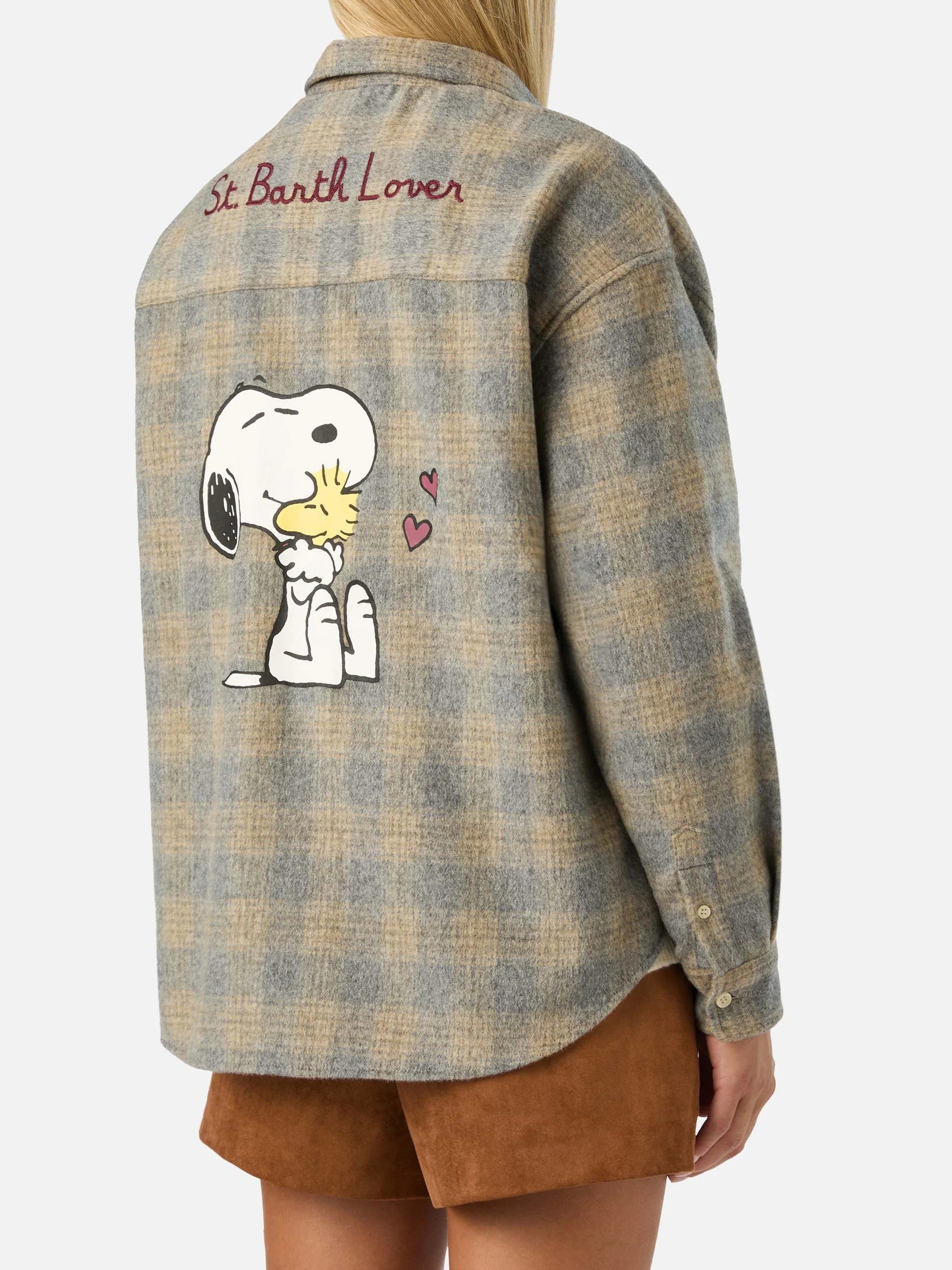 Camicia Lully in flanella di misto lana con ricamo Snoopy | Special edition LLU0001 00205M MC2 SAINT BARTH 
