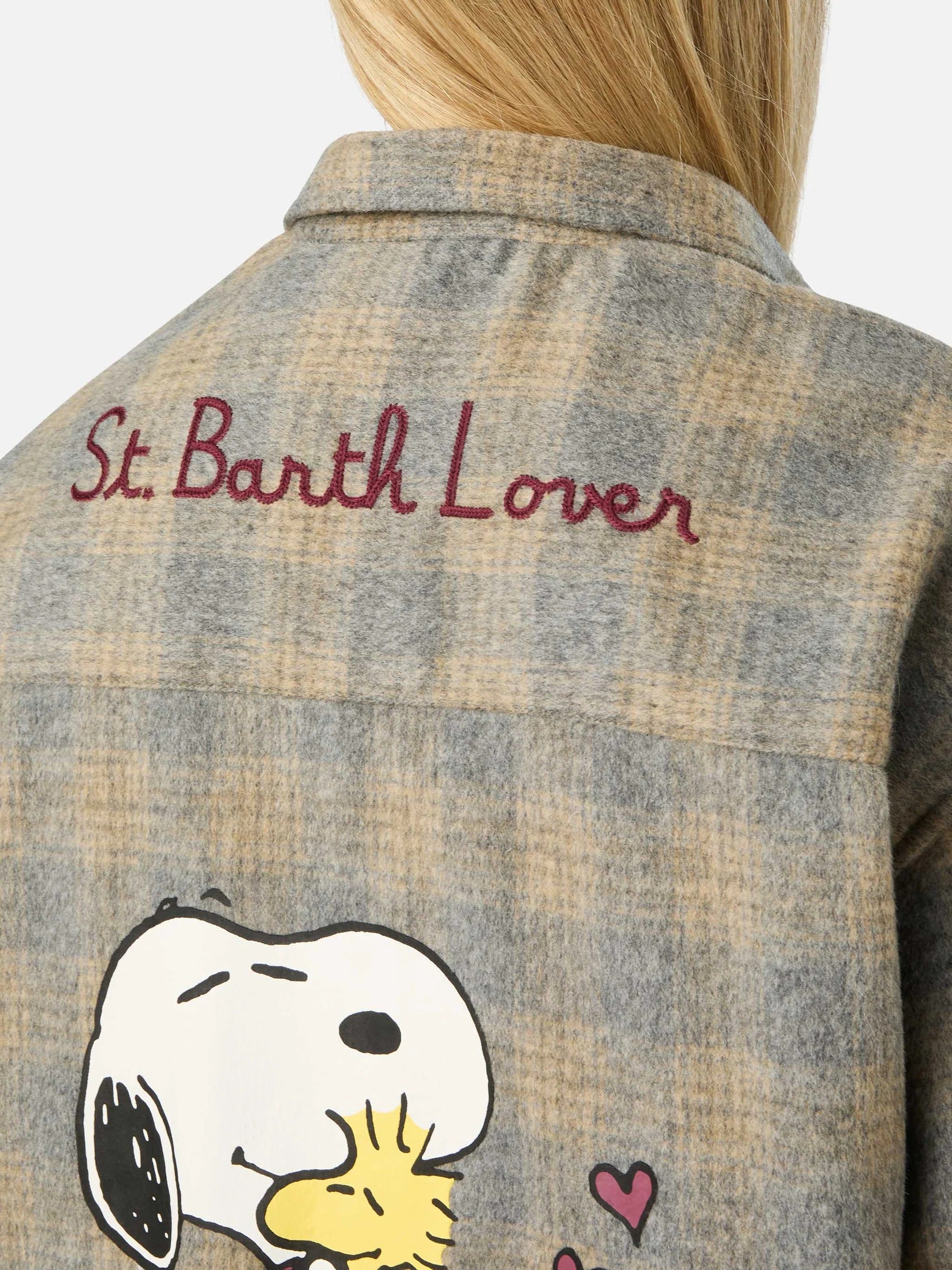 Camicia Lully in flanella di misto lana con ricamo Snoopy | Special edition LLU0001 00205M MC2 SAINT BARTH 