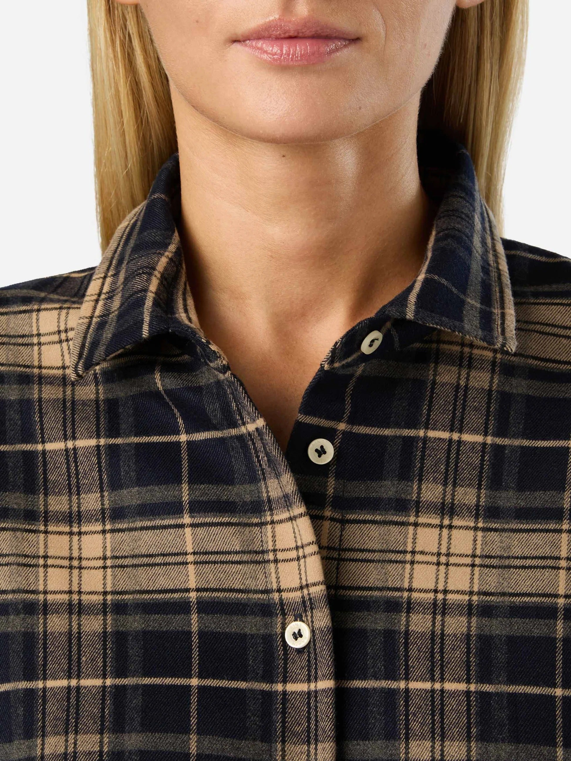 Chemisier lungo Alys in flanella con motivo tartan LSY0001 04103M MC2 SAINT BARTH 