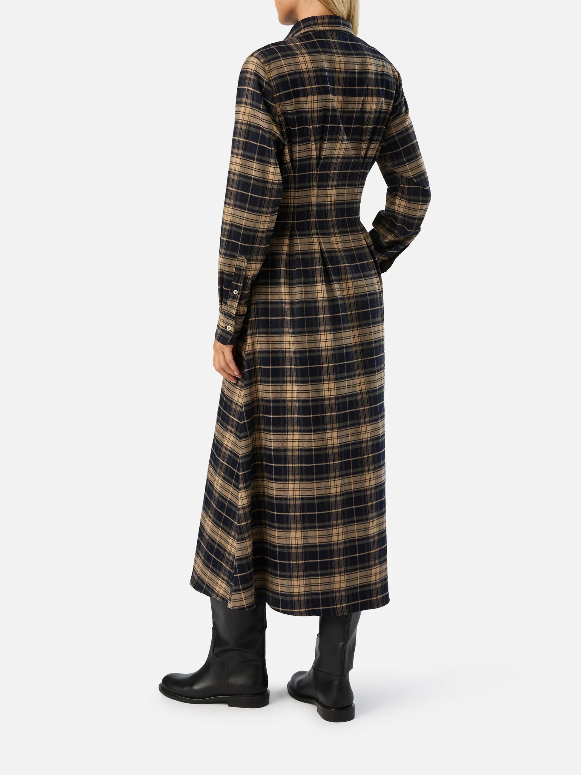 Chemisier lungo Alys in flanella con motivo tartan LSY0001 04103M MC2 SAINT BARTH 
