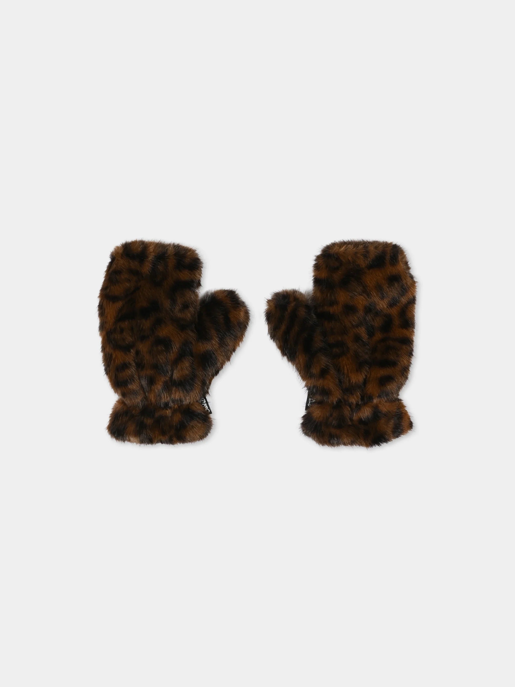 Guanti Muffy Fur con stampa leopardata MUFY002 00019M MC2 SAINT BARTH 