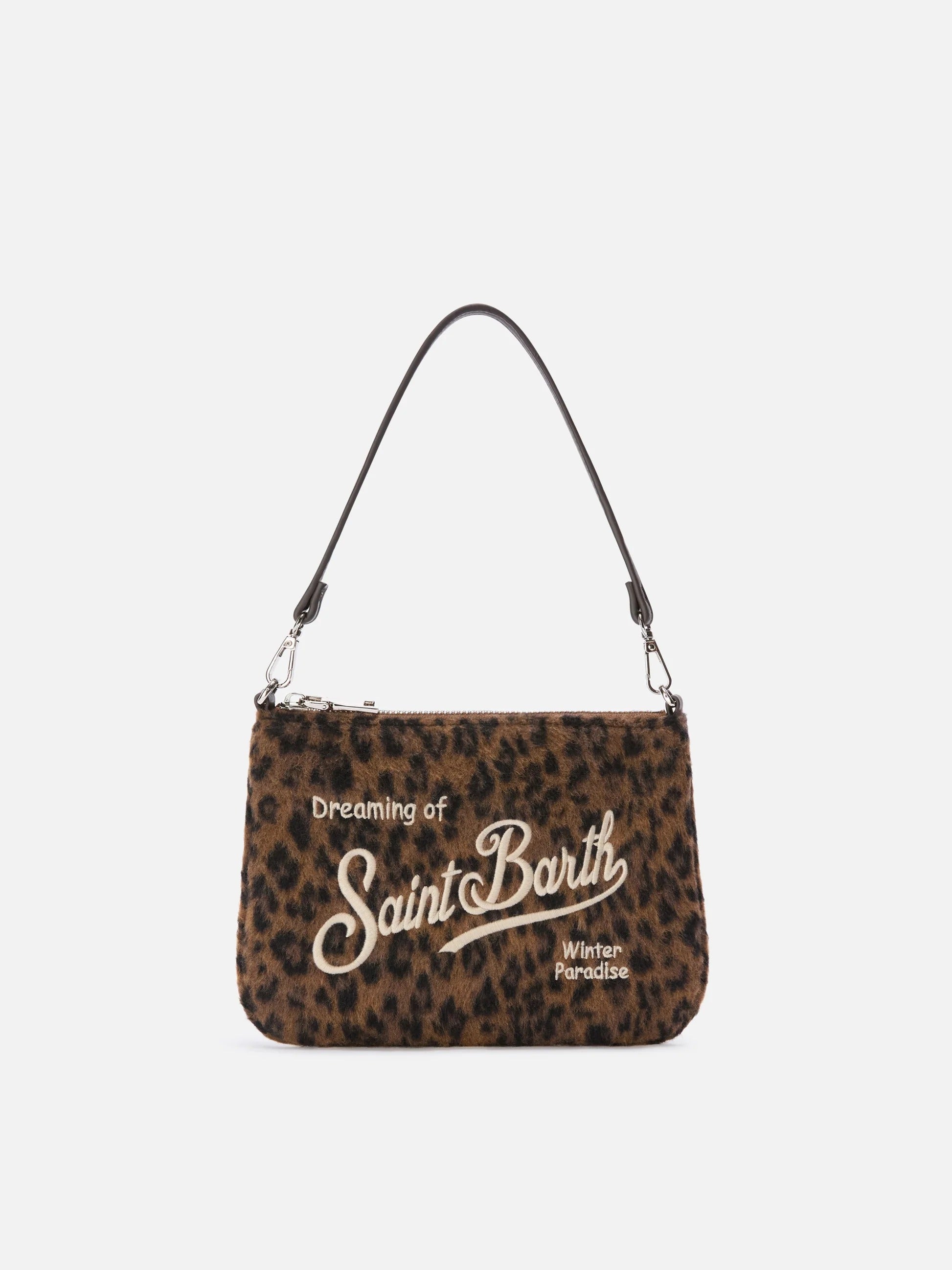 Borsa a spalla Mini Parisienne in feltro con stampa leopardata PARM003 00212M MC2 SAINT BARTH 