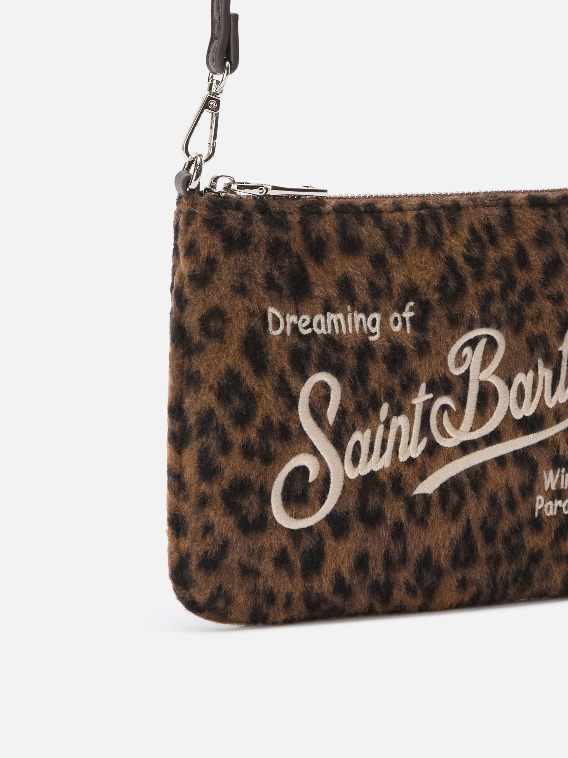 Borsa a spalla Mini Parisienne in feltro con stampa leopardata PARM003 00212M MC2 SAINT BARTH 