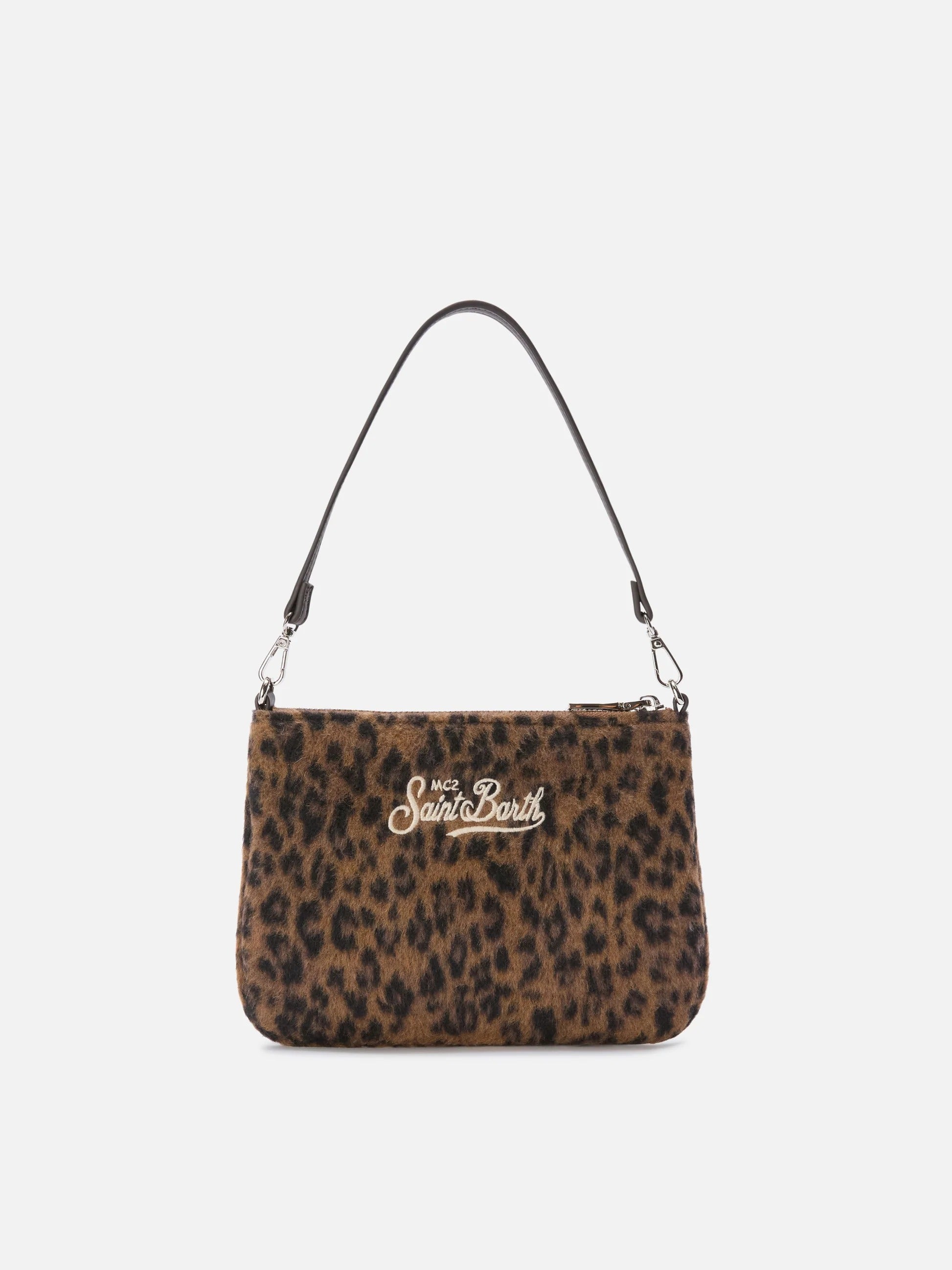 Borsa a spalla Mini Parisienne in feltro con stampa leopardata PARM003 00212M MC2 SAINT BARTH 