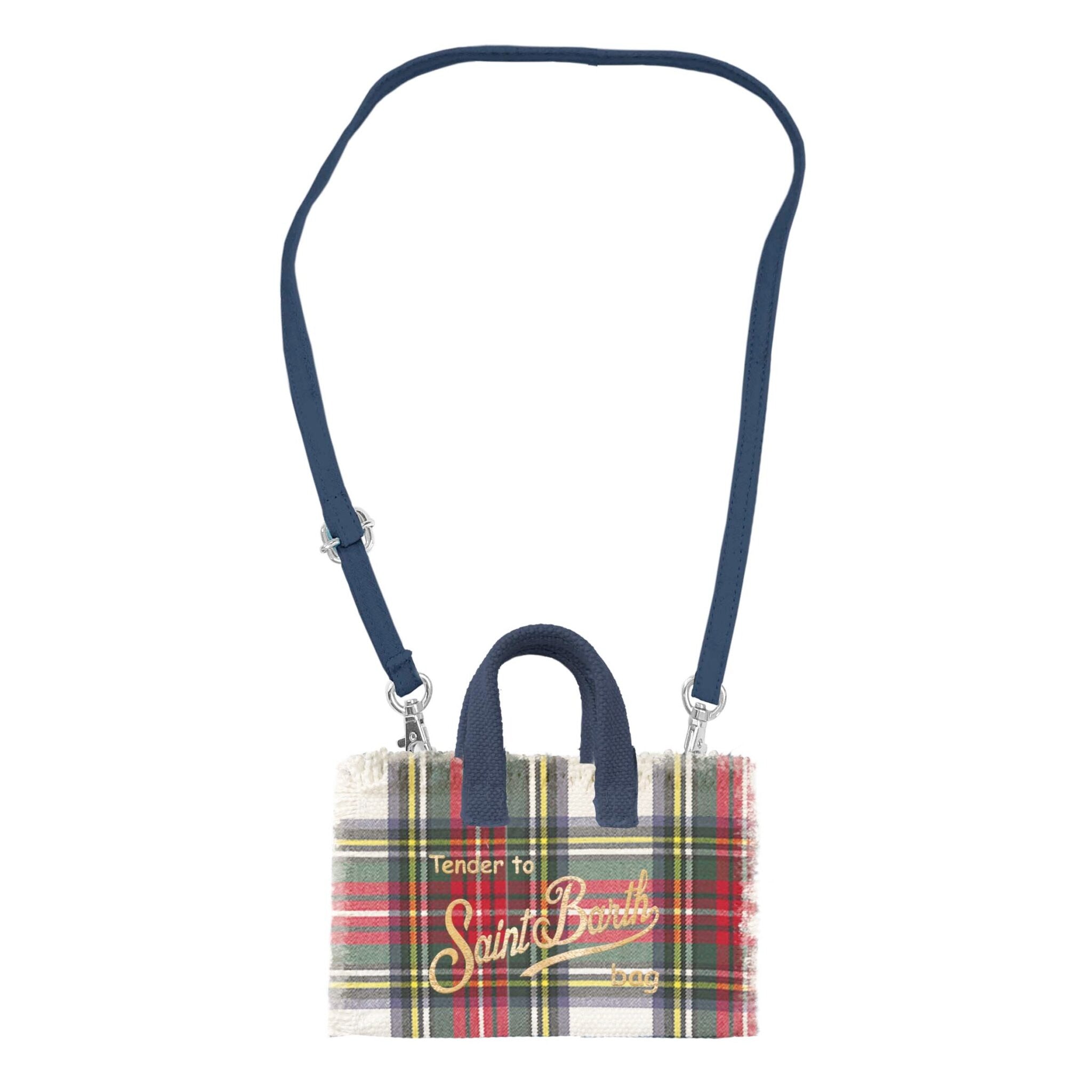 Phone Bag wool con Tracolla Mc2 Saint Barth Multicolor fantasia Tartan 10OR EMB PHONE010 01816M MC2 SAINT BARTH 
