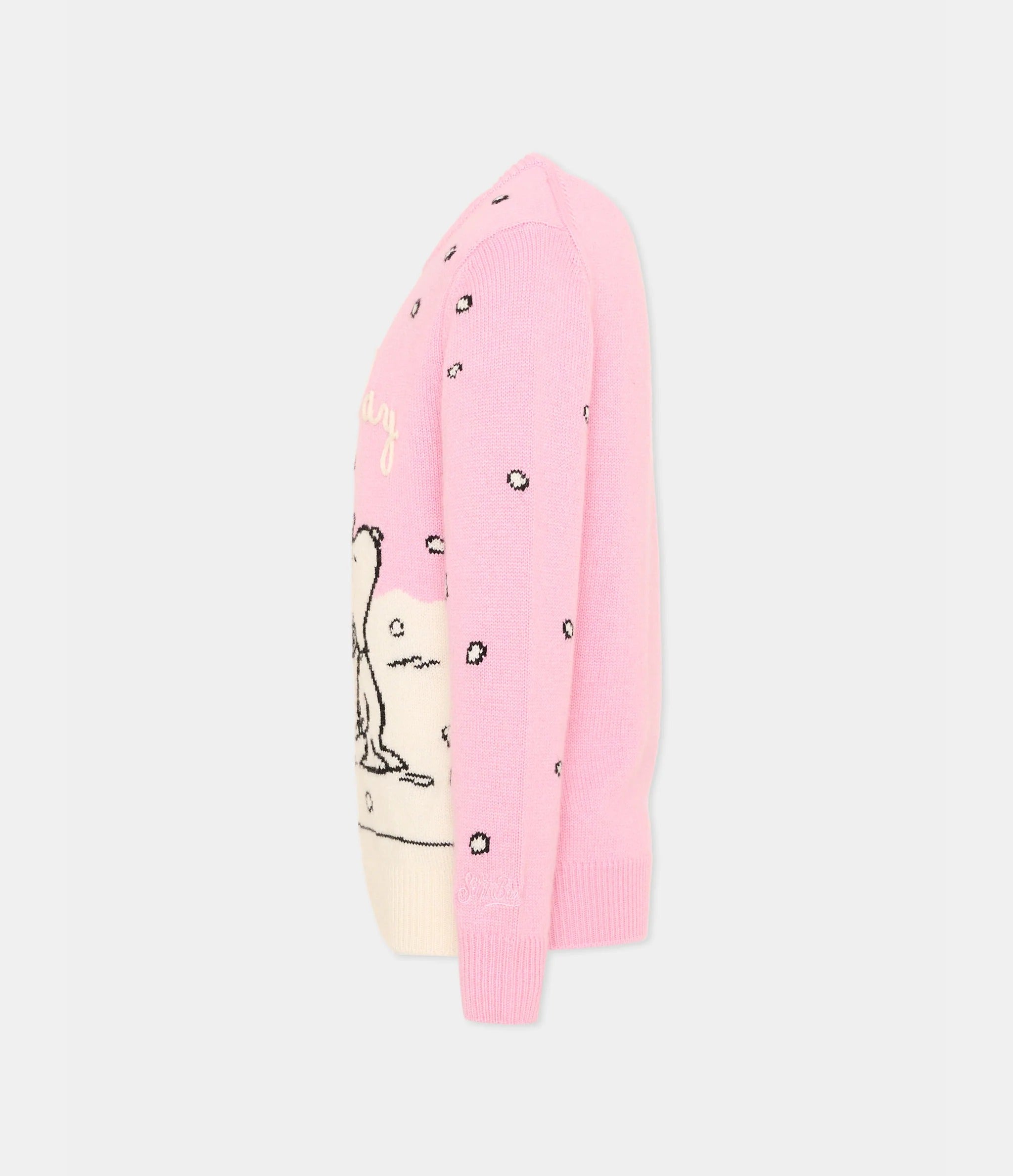 Maglione Princess c  rosa per bambina con stampa PRC0007 01281M MC2 SAINT BARTH 