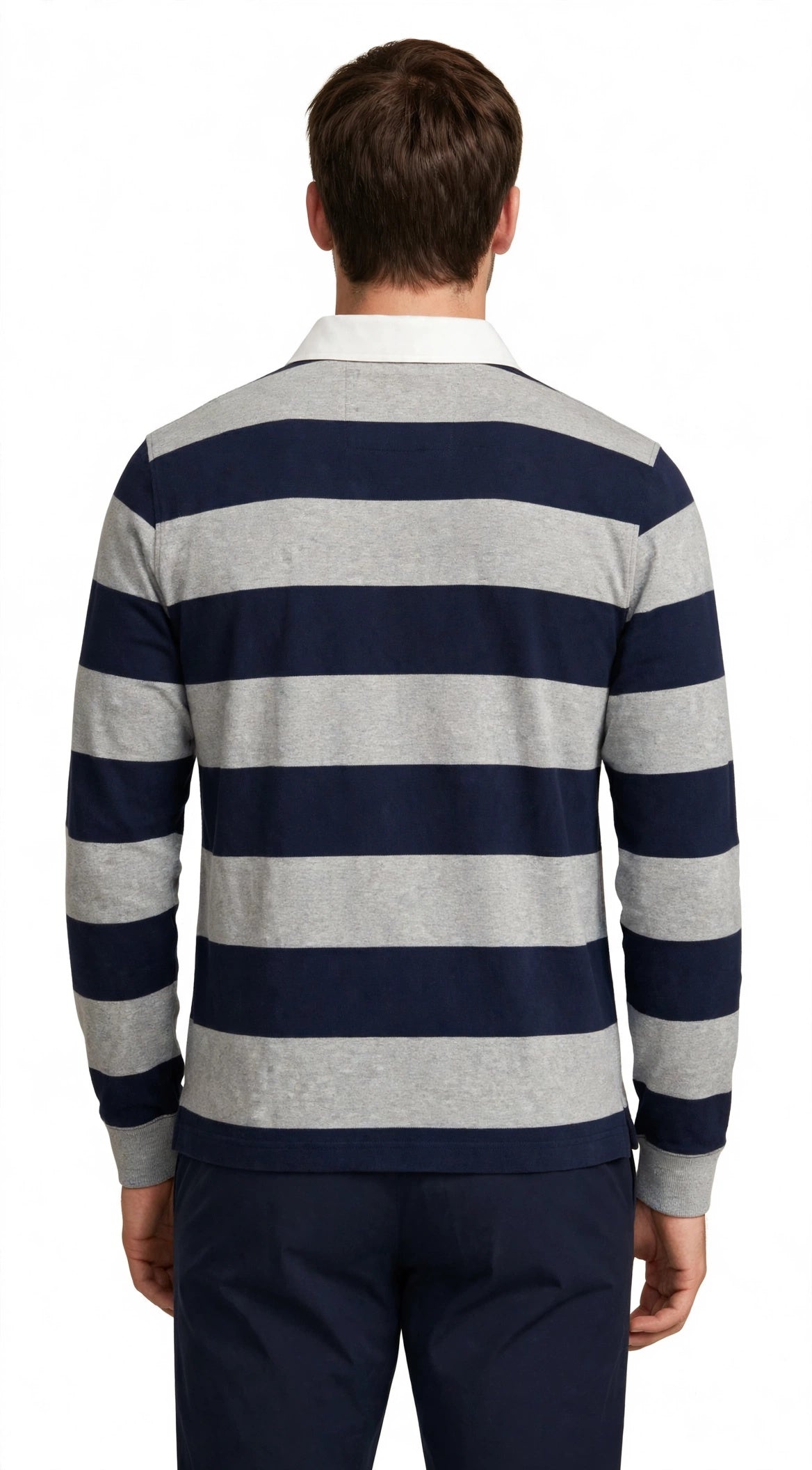 Polo da rugby a righe in cotone stile quarterback QRT0001 02876M MC2 SAINT BARTH 