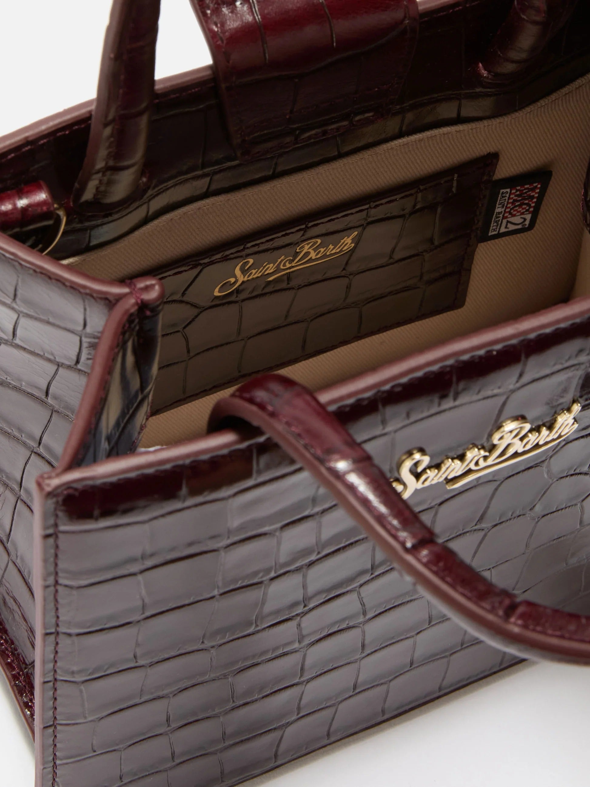 Borsa Mini Shop bordeaux in pelle stampa cocco SHBM0002 00107M MC2 SAINT BARTH 