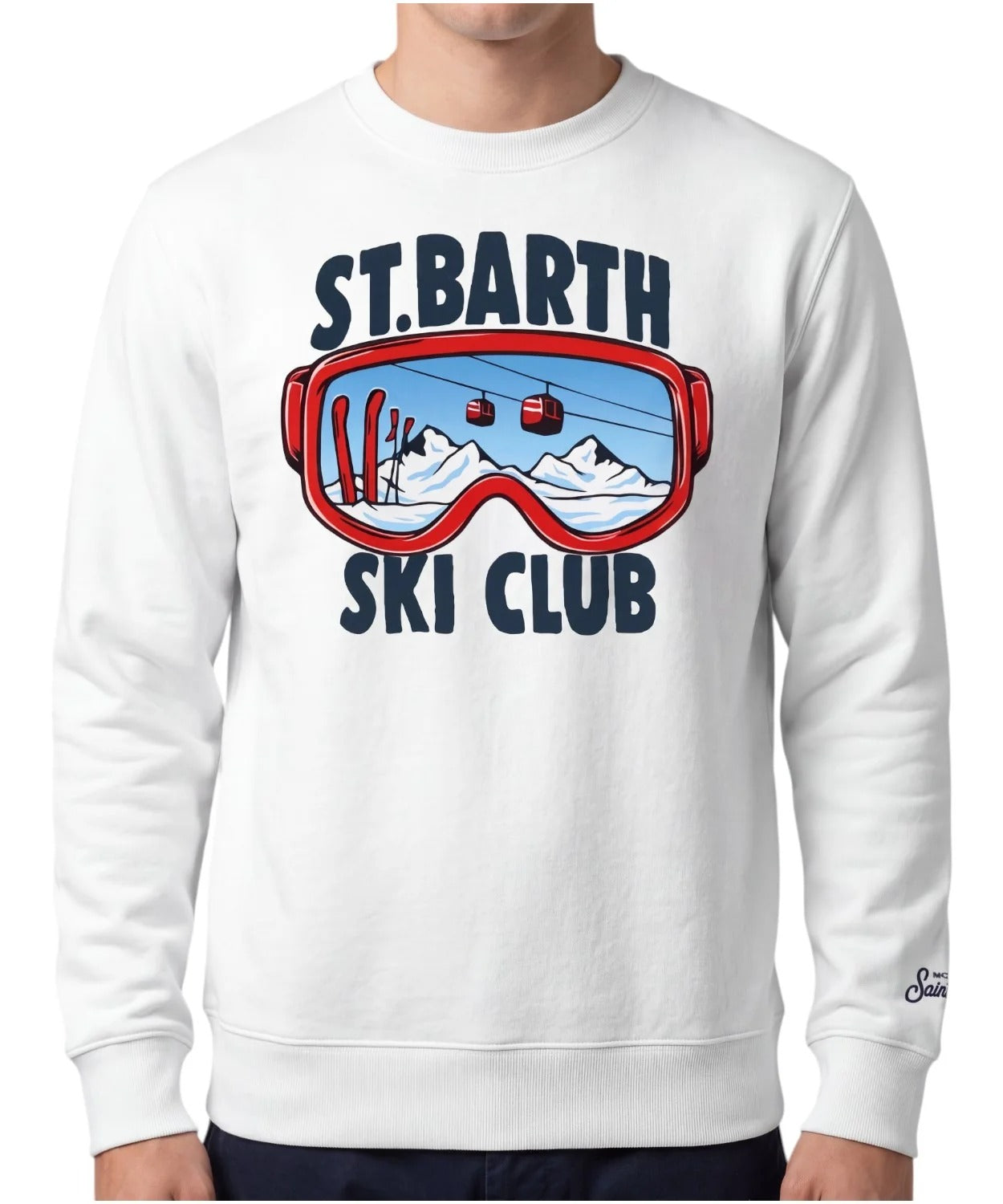 MC2 SAINT BARTH<BR/>Felpa Soho in Cotone Stampa SKI CLUB Uomo SOH0004 01188M MC2 SAINT BARTH 