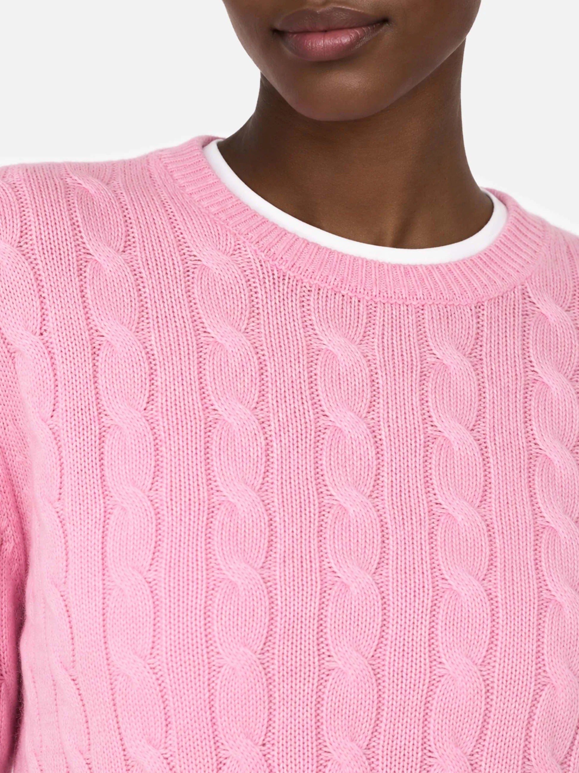 Maglione Sorbonne rosa a trecce SORB005 00006M MC2 SAINT BARTH 