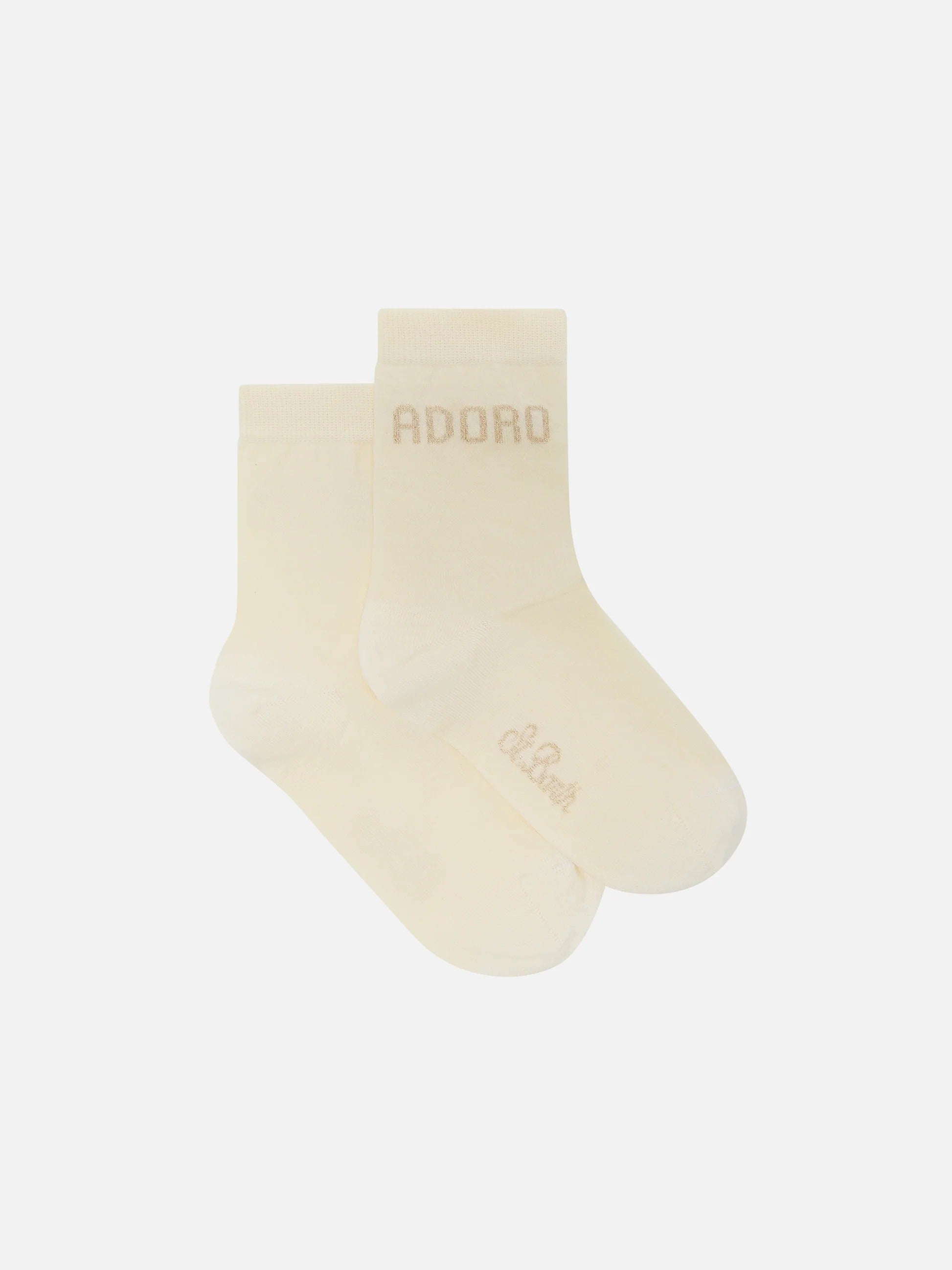 Calzini color crema con la scritta Adoro SOX0010M 00563M MC2 SAINT BARTH 